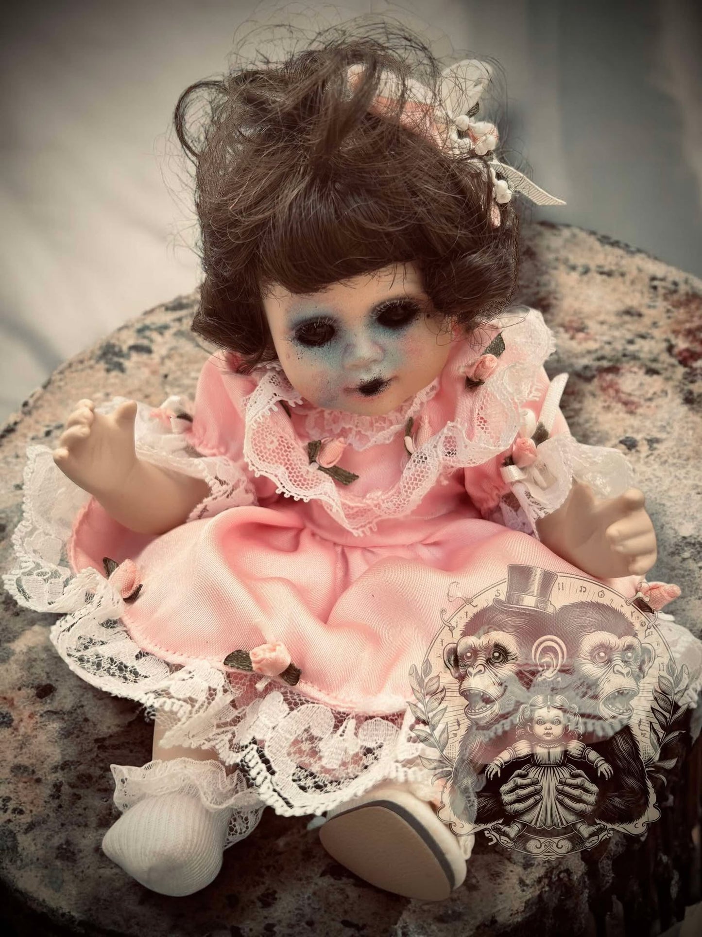Piper 8" Mini Haunt Doll Porcelain Zombie Haunted Spirit Paranormal Spooky Possessed Positive Oddity Gift Idea Supernatural Specimen 8507