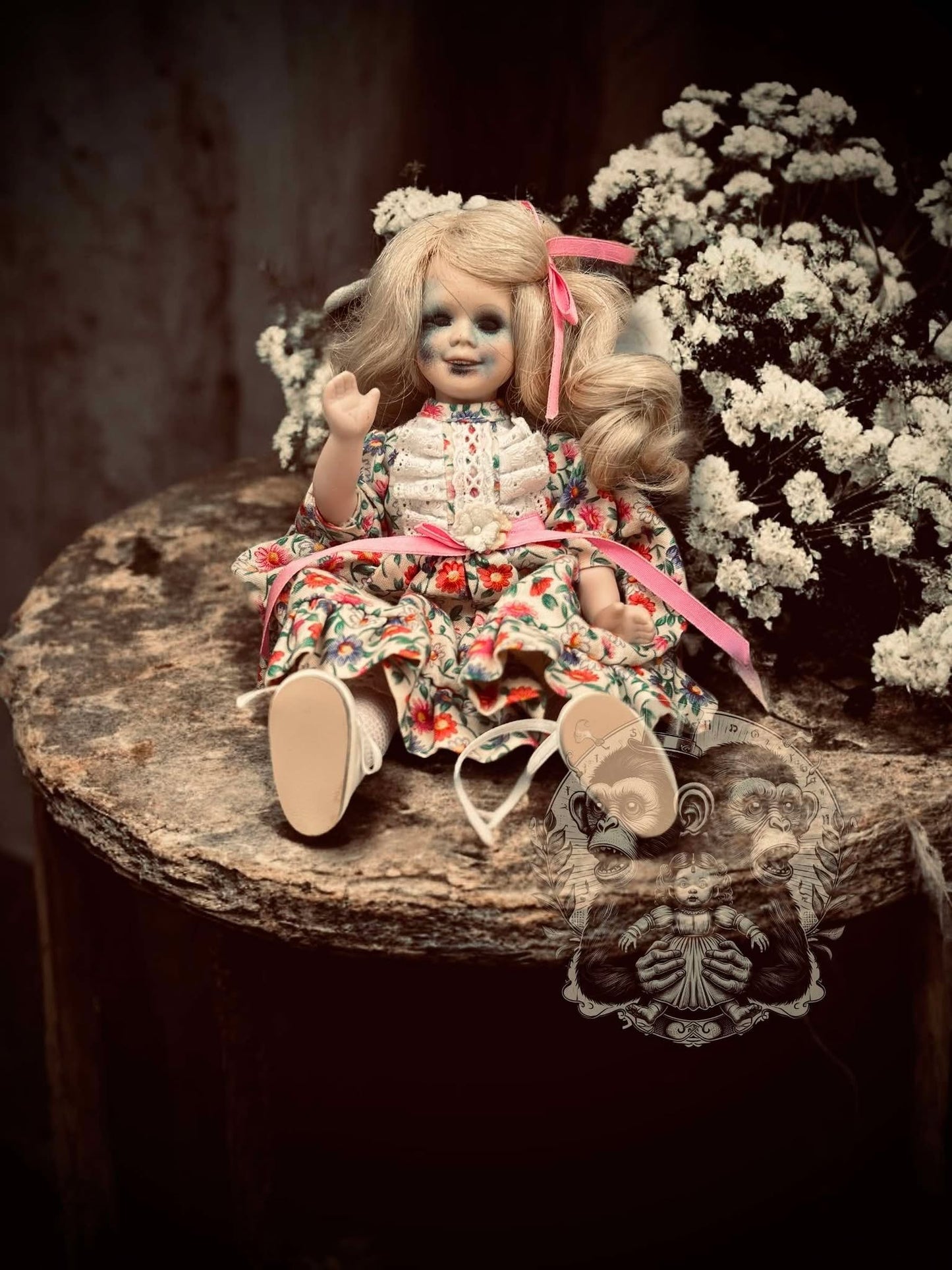 Aggie 9" Mini Haunt Doll Porcelain Zombie Haunted Spirit Paranormal Spooky Possessed Positive Oddity Gift Idea Supernatural Specimen 1057