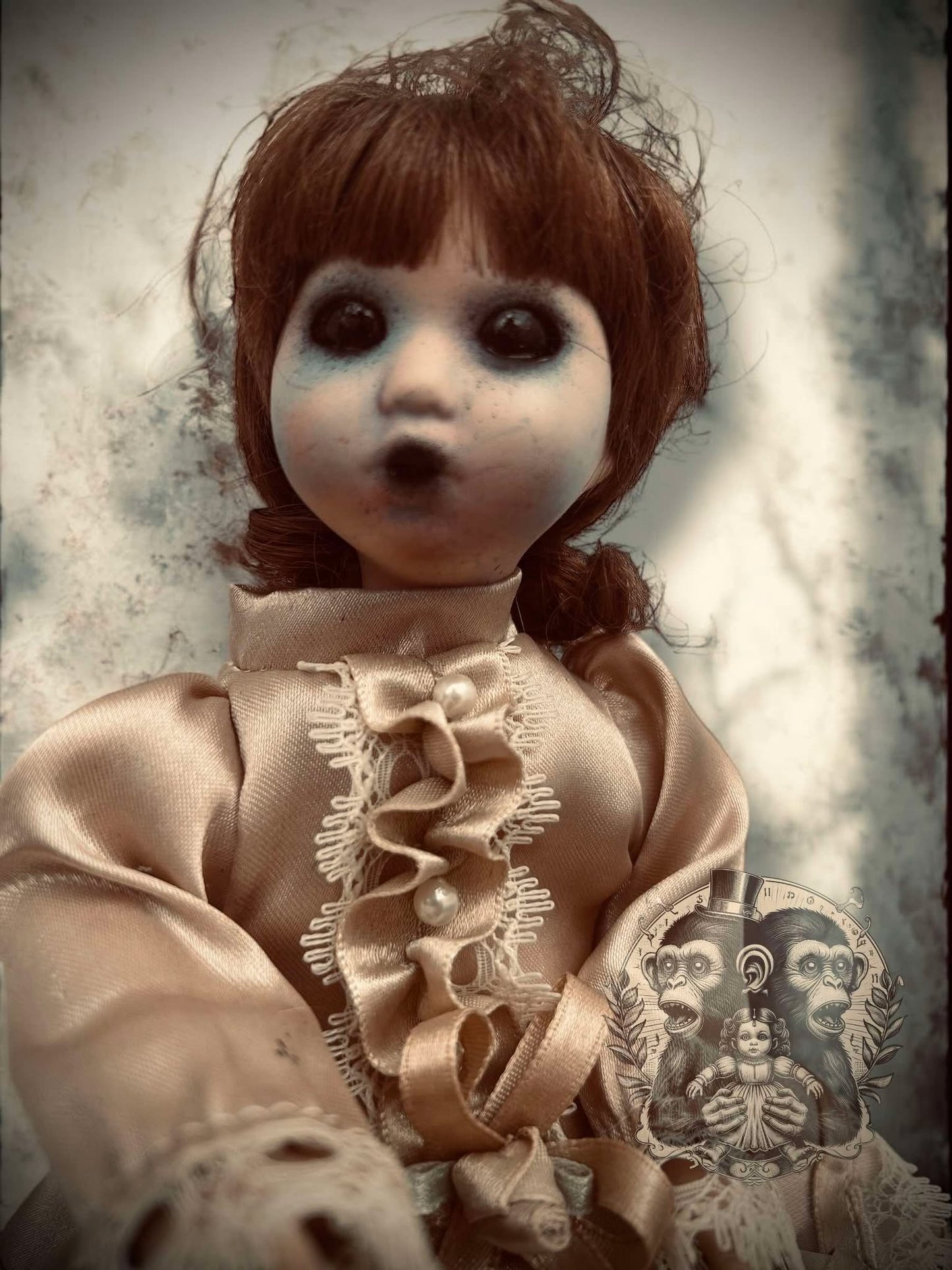 Leah 10" Mini Haunt Doll Porcelain Zombie Haunted Spirit Paranormal Spooky Possessed Positive Oddity Gift Idea Supernatural Specimen 8224