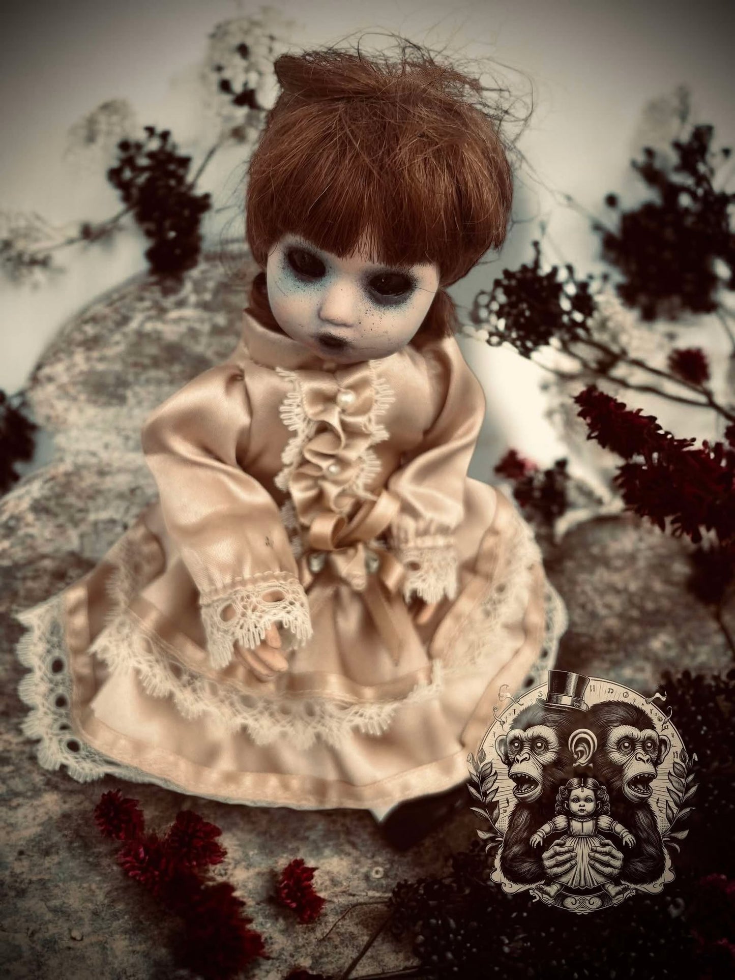 Leah 10" Mini Haunt Doll Porcelain Zombie Haunted Spirit Paranormal Spooky Possessed Positive Oddity Gift Idea Supernatural Specimen 8224