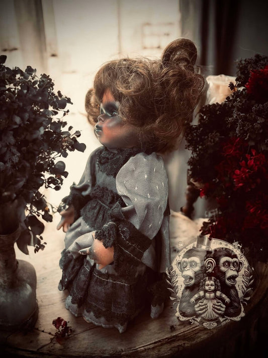 Sydney 9" Mini Haunt Doll Porcelain Zombie Haunted Spirit Paranormal Spooky Possessed Positive Oddity Gift Idea Supernatural Specimen 945