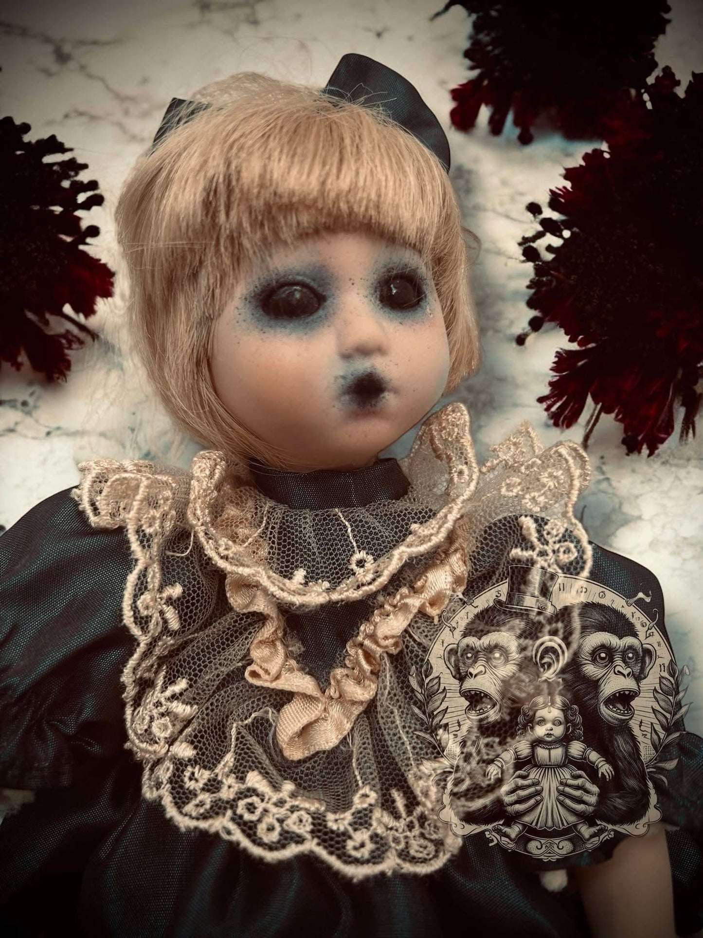 Hannah 10" Mini Haunt Doll Porcelain Zombie Haunted Spirit Paranormal Spooky Possessed Positive Oddity Gift Idea Supernatural Specimen 836