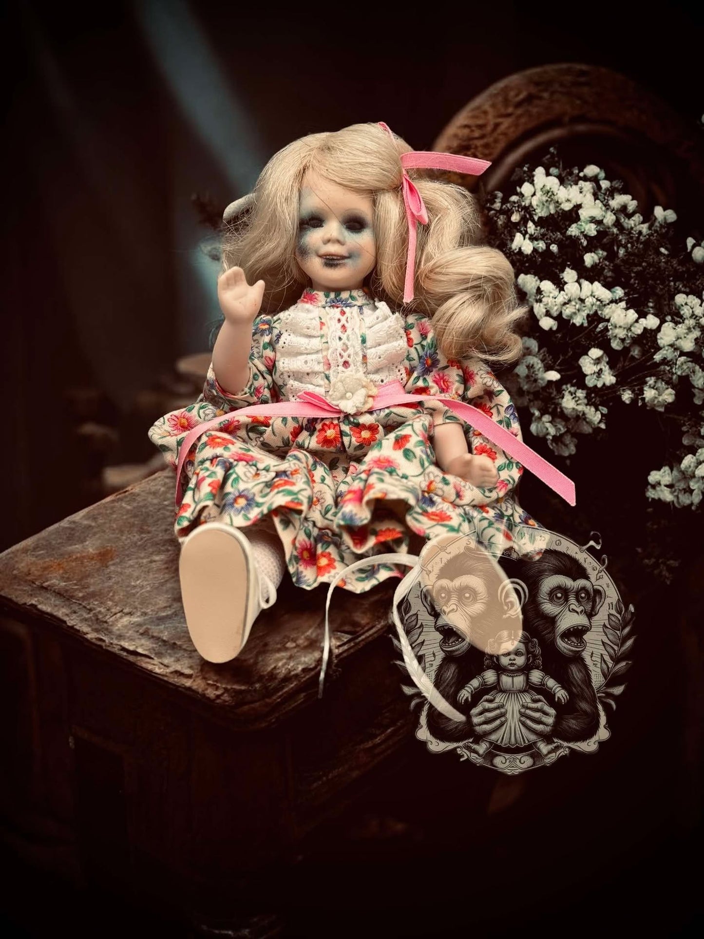 Aggie 9" Mini Haunt Doll Porcelain Zombie Haunted Spirit Paranormal Spooky Possessed Positive Oddity Gift Idea Supernatural Specimen 1057