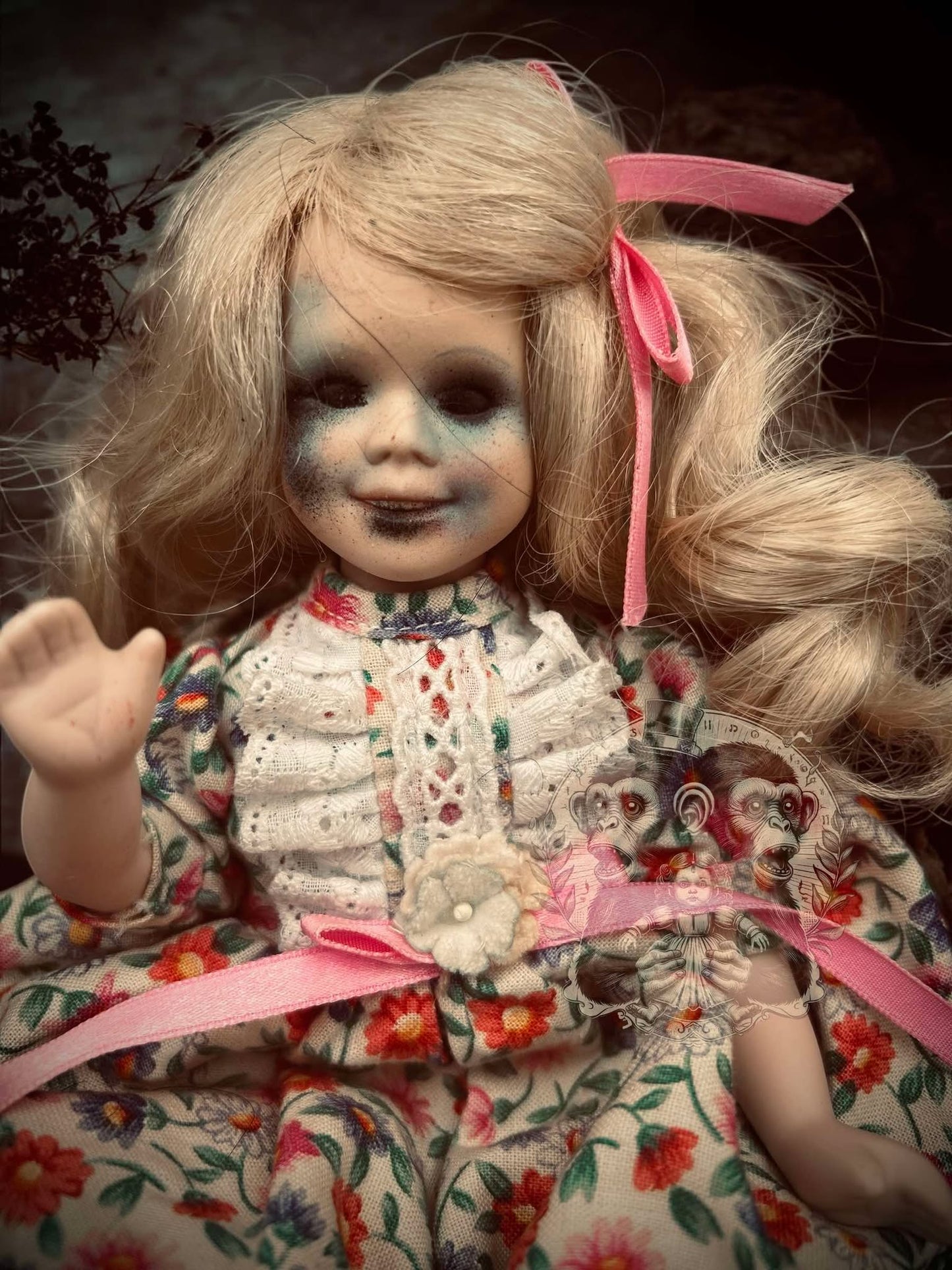 Aggie 9" Mini Haunt Doll Porcelain Zombie Haunted Spirit Paranormal Spooky Possessed Positive Oddity Gift Idea Supernatural Specimen 1057