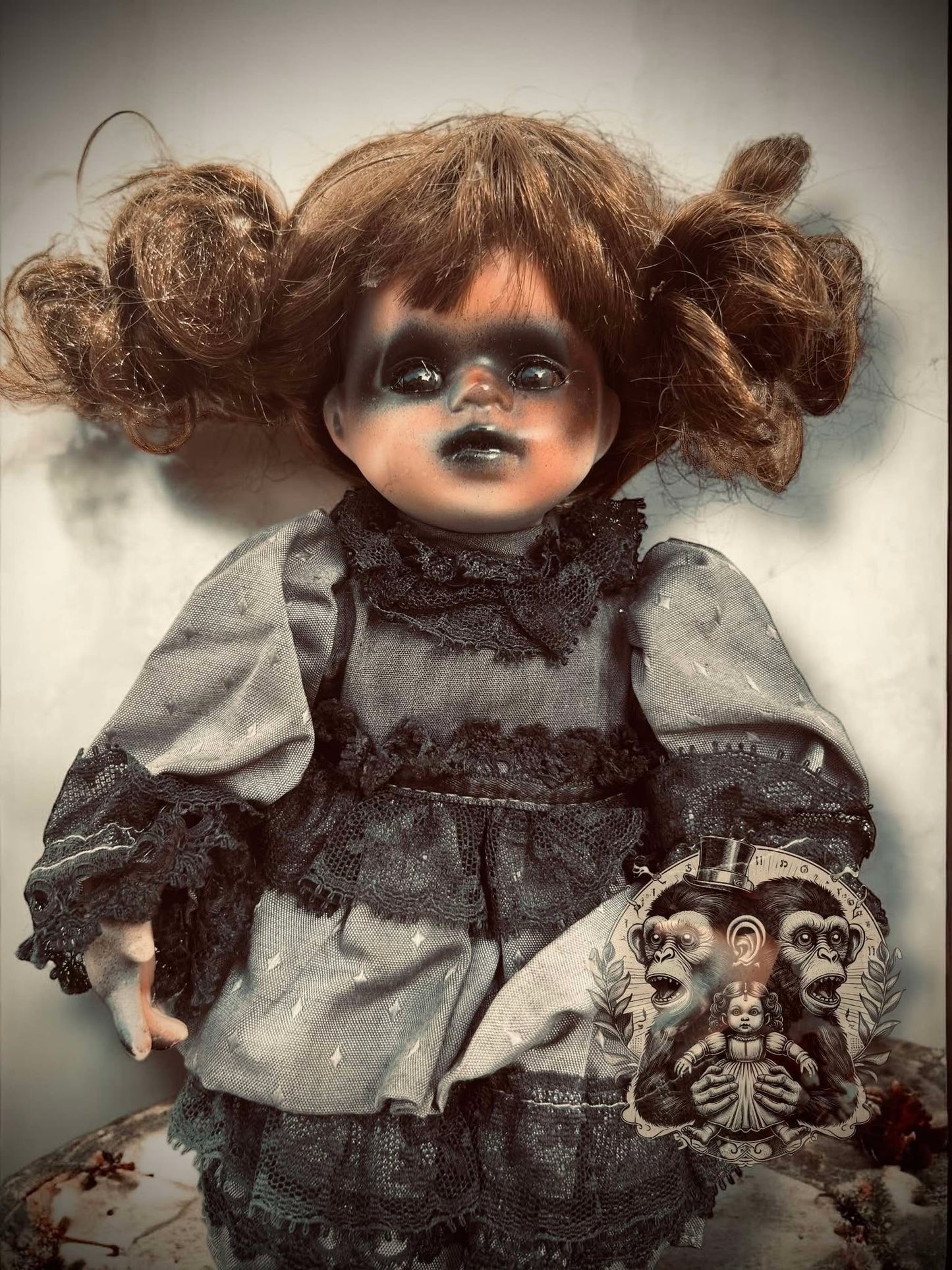 Sydney 9" Mini Haunt Doll Porcelain Zombie Haunted Spirit Paranormal Spooky Possessed Positive Oddity Gift Idea Supernatural Specimen 945