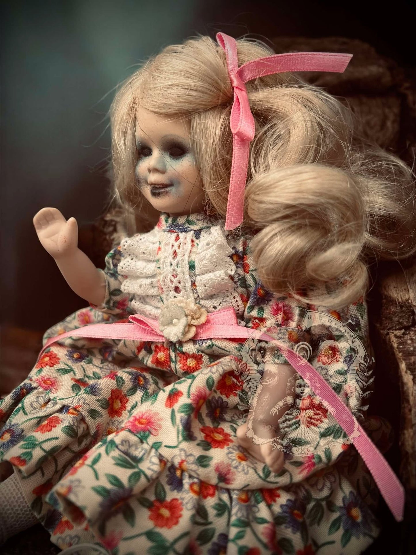 Aggie 9" Mini Haunt Doll Porcelain Zombie Haunted Spirit Paranormal Spooky Possessed Positive Oddity Gift Idea Supernatural Specimen 1057