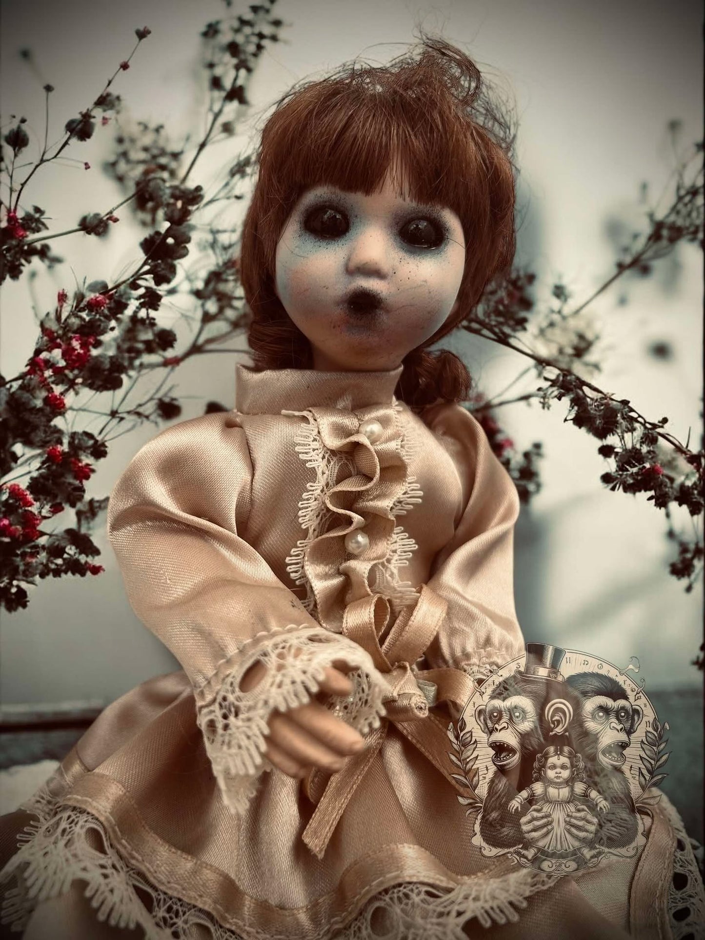 Leah 10" Mini Haunt Doll Porcelain Zombie Haunted Spirit Paranormal Spooky Possessed Positive Oddity Gift Idea Supernatural Specimen 8224