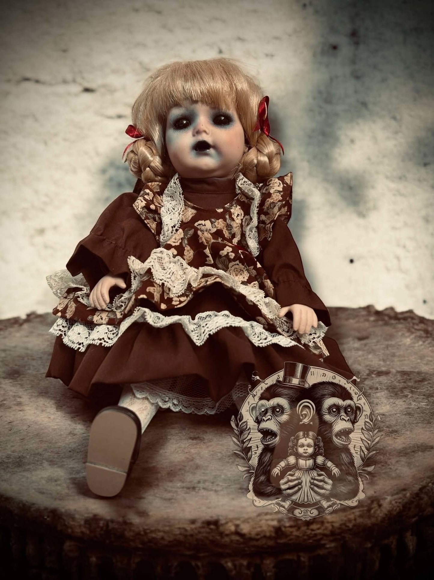 Marsha 12" Haunted Doll Porcelain Zombie Haunted Spirit Paranormal Spooky Possessed Positive Oddity Gift Idea Supernatural Specimen 1035