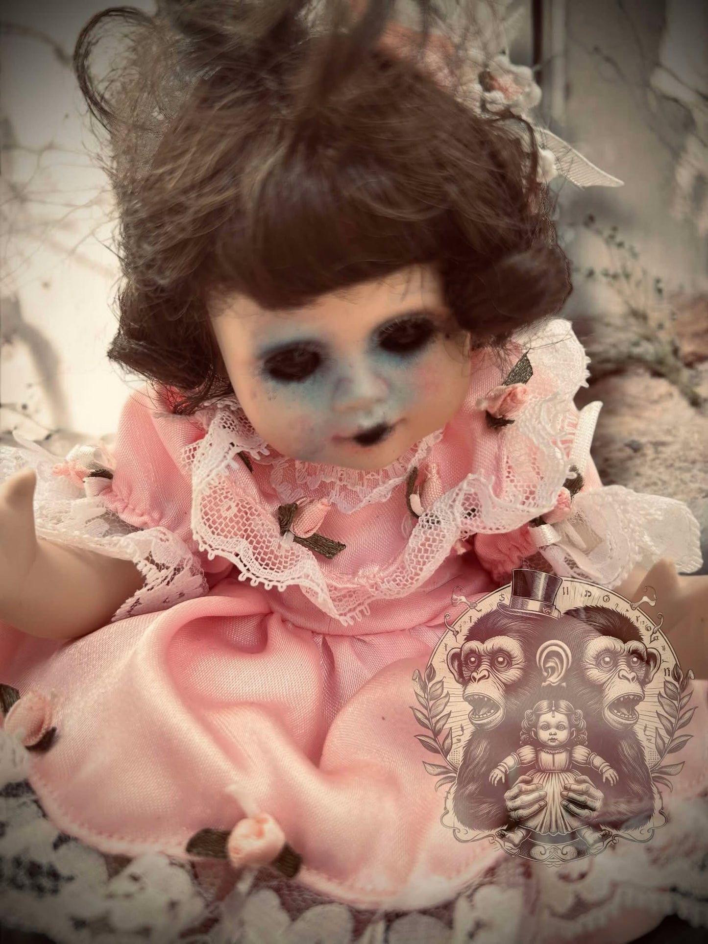 Piper 8" Mini Haunt Doll Porcelain Zombie Haunted Spirit Paranormal Spooky Possessed Positive Oddity Gift Idea Supernatural Specimen 8507