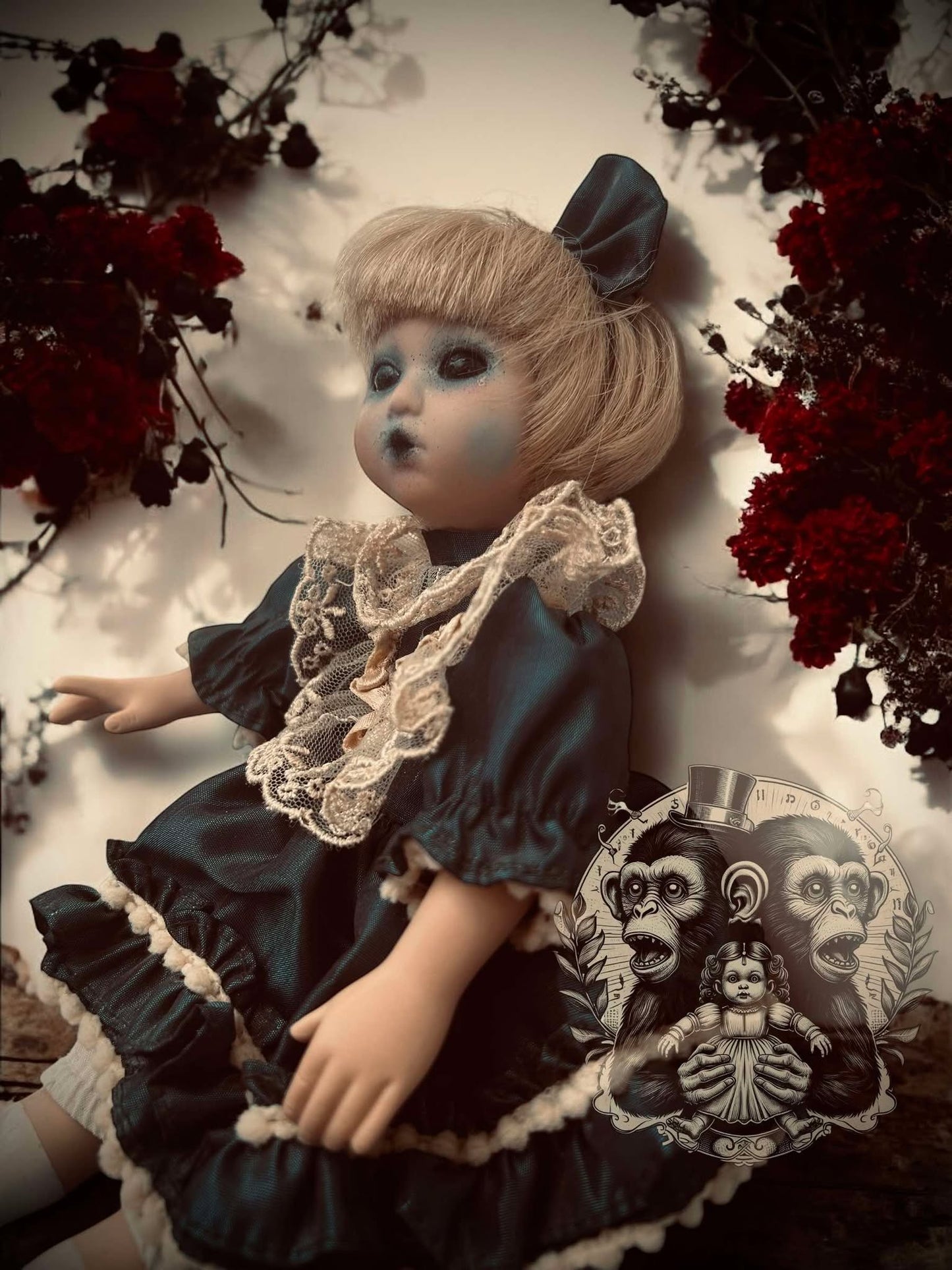 Hannah 10" Mini Haunt Doll Porcelain Zombie Haunted Spirit Paranormal Spooky Possessed Positive Oddity Gift Idea Supernatural Specimen 836