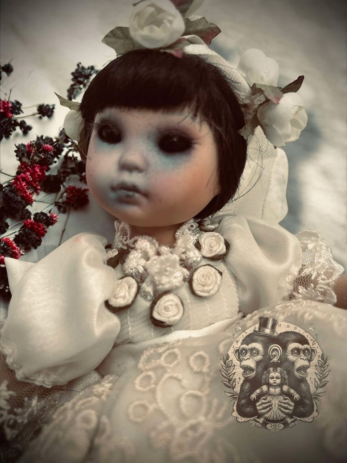 Zoey 8" Mini Haunt Doll Porcelain Zombie Haunted Spirit Paranormal Spooky Possessed Positive Oddity Gift Idea Supernatural Specimen 8094