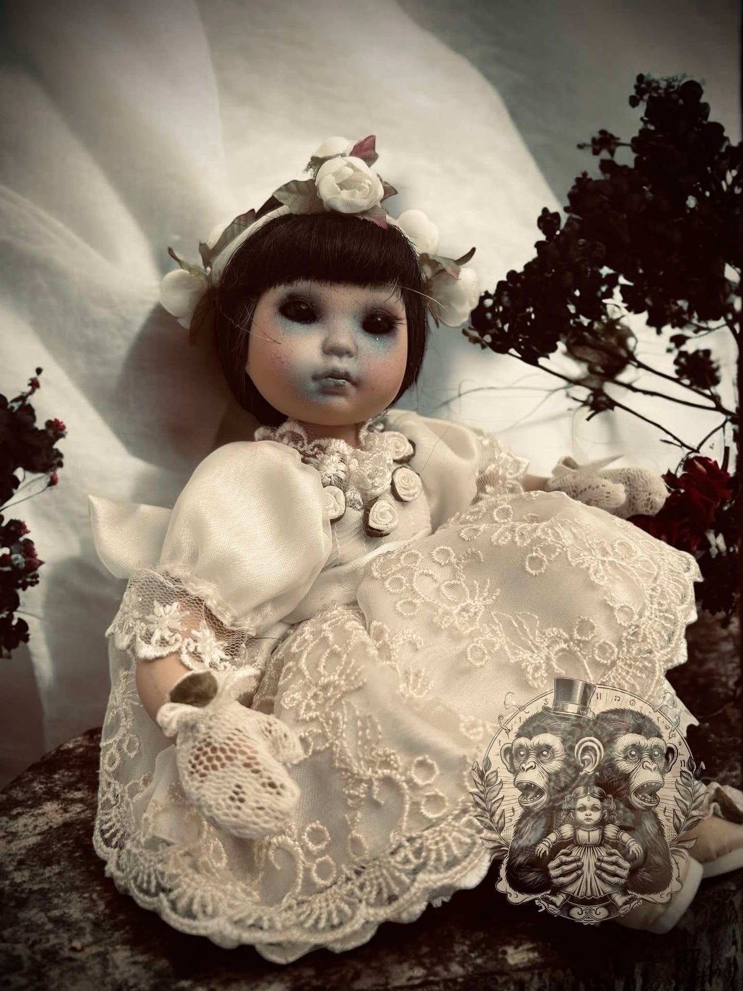 Zoey 8" Mini Haunt Doll Porcelain Zombie Haunted Spirit Paranormal Spooky Possessed Positive Oddity Gift Idea Supernatural Specimen 8094