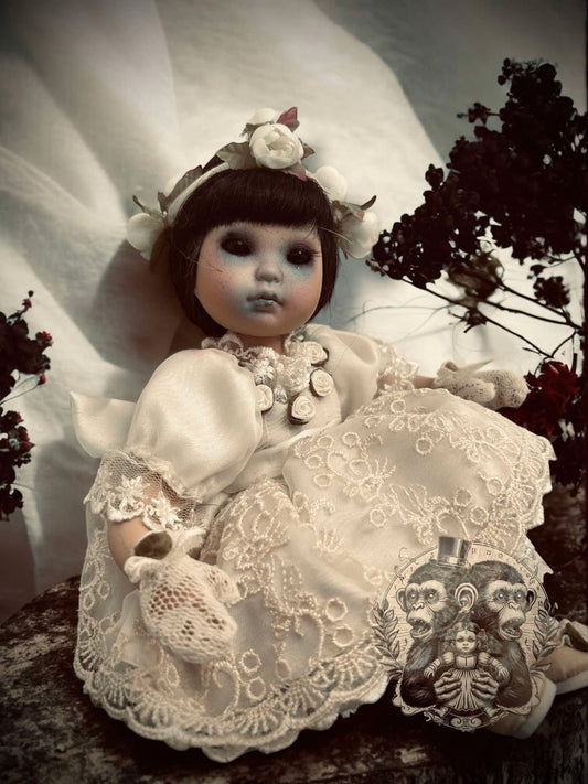 Zoey 8" Mini Haunt Doll Porcelain Zombie Haunted Spirit Paranormal Spooky Possessed Positive Oddity Gift Idea Supernatural Specimen 8094