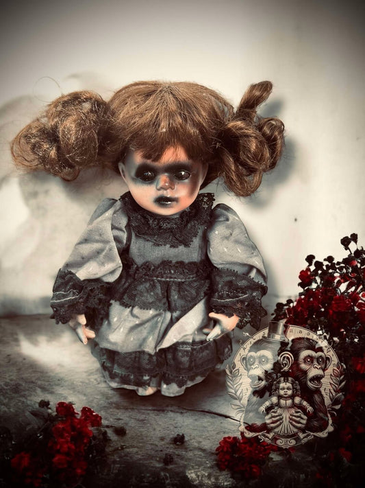 Sydney 9" Mini Haunt Doll Porcelain Zombie Haunted Spirit Paranormal Spooky Possessed Positive Oddity Gift Idea Supernatural Specimen 945