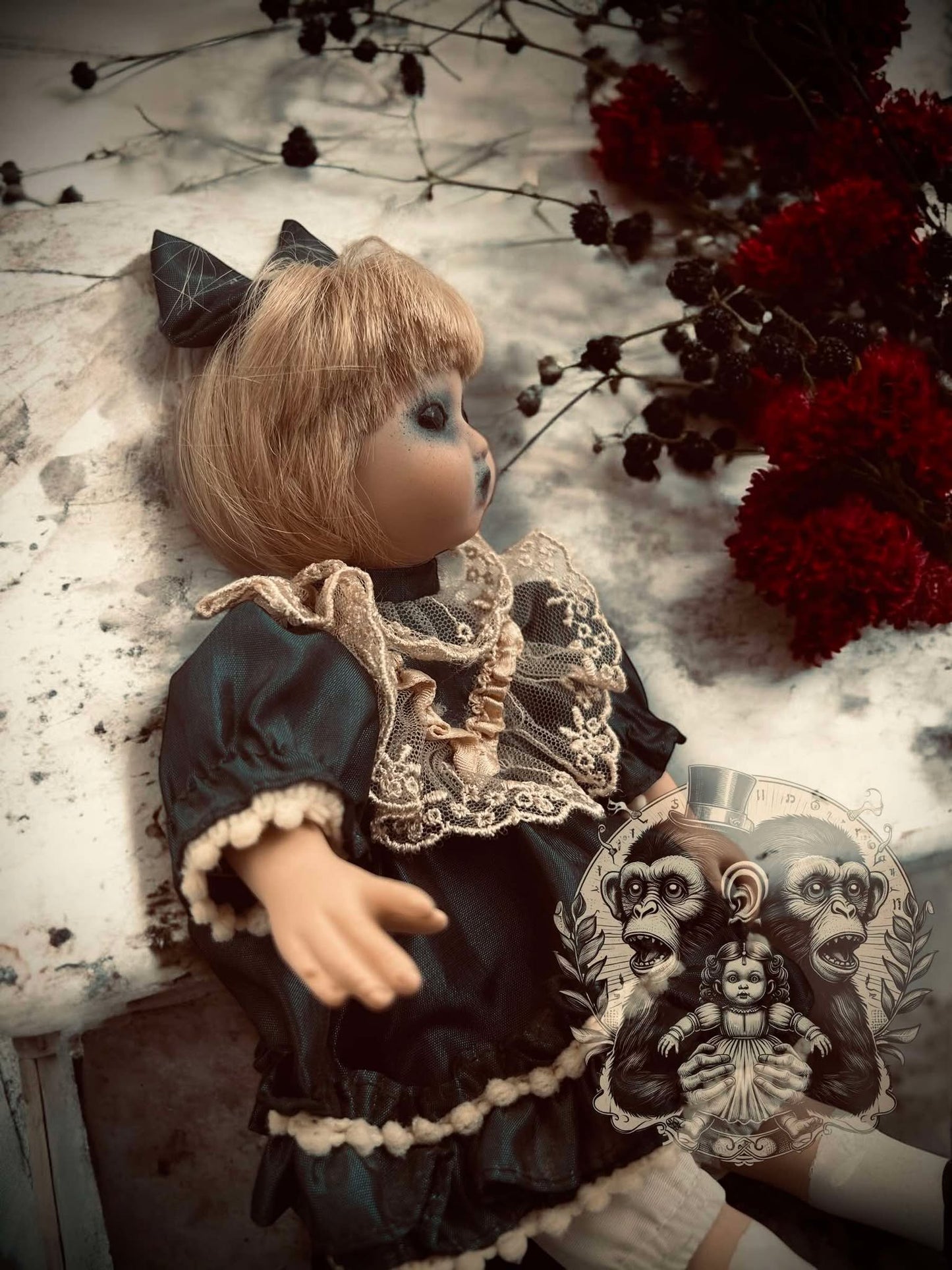 Hannah 10" Mini Haunt Doll Porcelain Zombie Haunted Spirit Paranormal Spooky Possessed Positive Oddity Gift Idea Supernatural Specimen 836