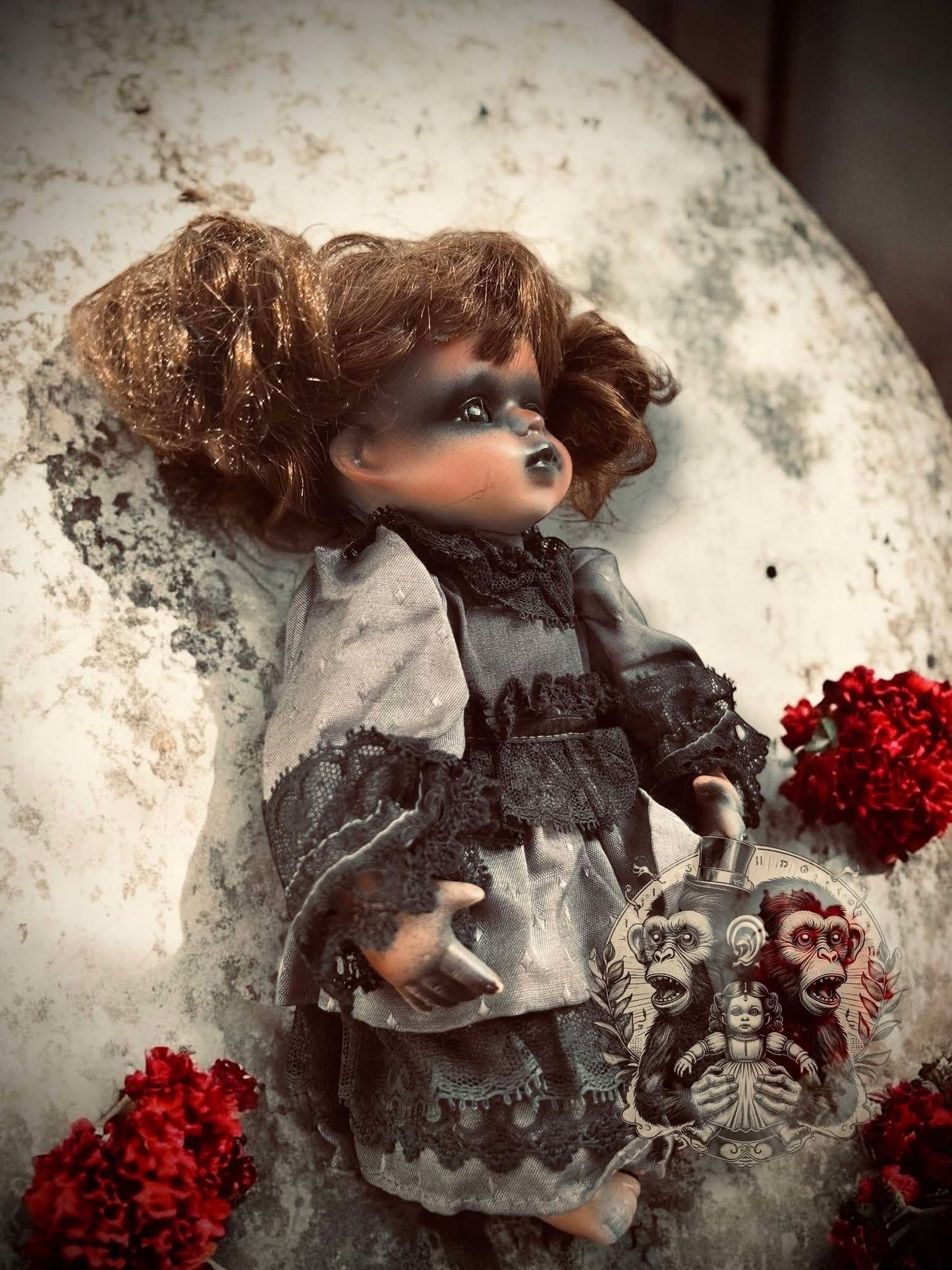 Sydney 9" Mini Haunt Doll Porcelain Zombie Haunted Spirit Paranormal Spooky Possessed Positive Oddity Gift Idea Supernatural Specimen 945