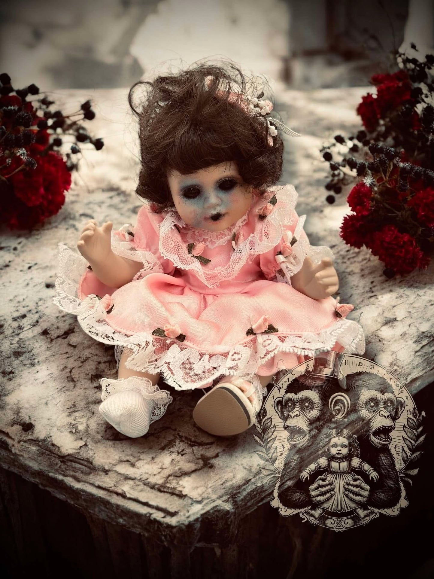 Piper 8" Mini Haunt Doll Porcelain Zombie Haunted Spirit Paranormal Spooky Possessed Positive Oddity Gift Idea Supernatural Specimen 8507