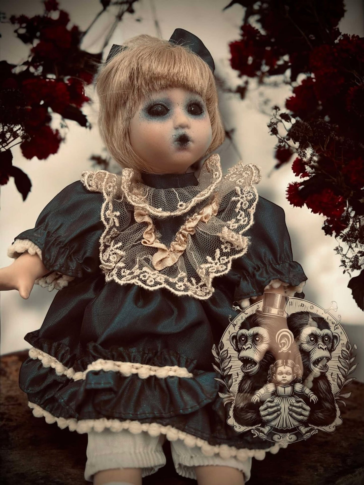 Hannah 10" Mini Haunt Doll Porcelain Zombie Haunted Spirit Paranormal Spooky Possessed Positive Oddity Gift Idea Supernatural Specimen 836