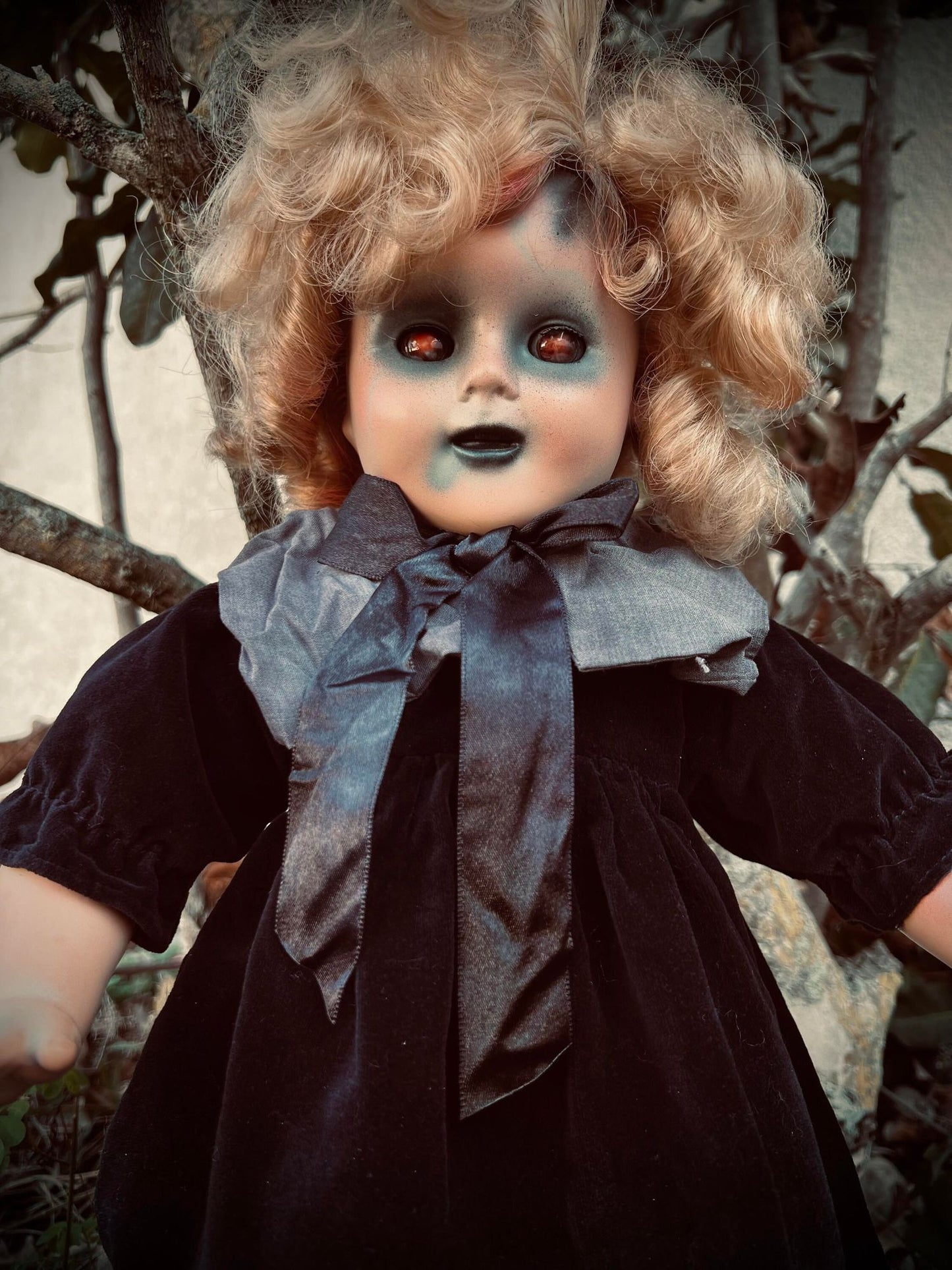 Meet Mary Lou 16" Vintage Vinyl Doll Sleepy Eyes Creepy Haunted Spirit Infected Scary Poltergeist Spooky Wicca Possessed Gothic Gift Idea