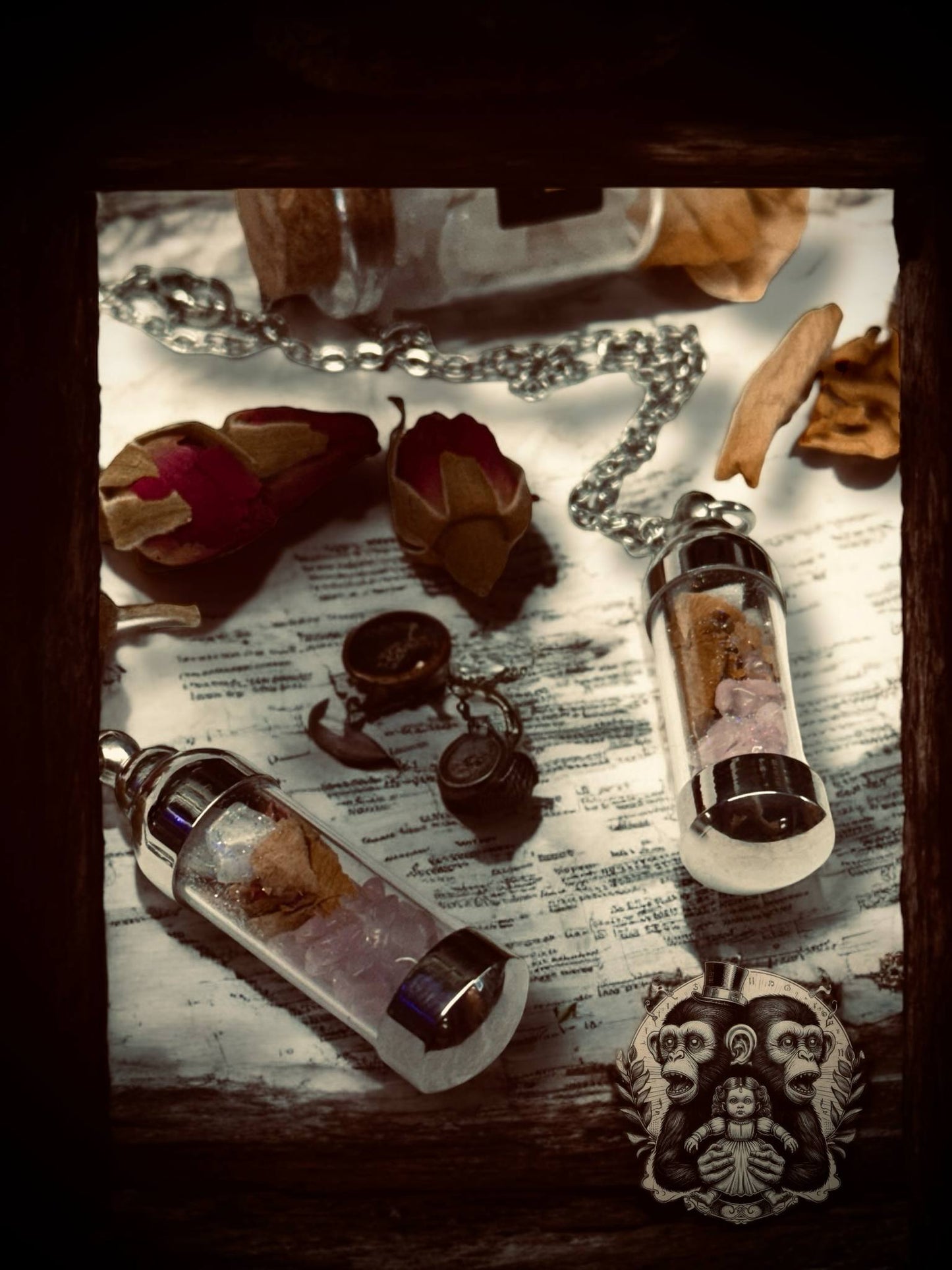 Self Love Pendant Capsule Necklace Moonstone Crystal Rose Quartz Gift for Friend Gemstone Lover Jewelry Witchy Love Spell Mystical Gifts