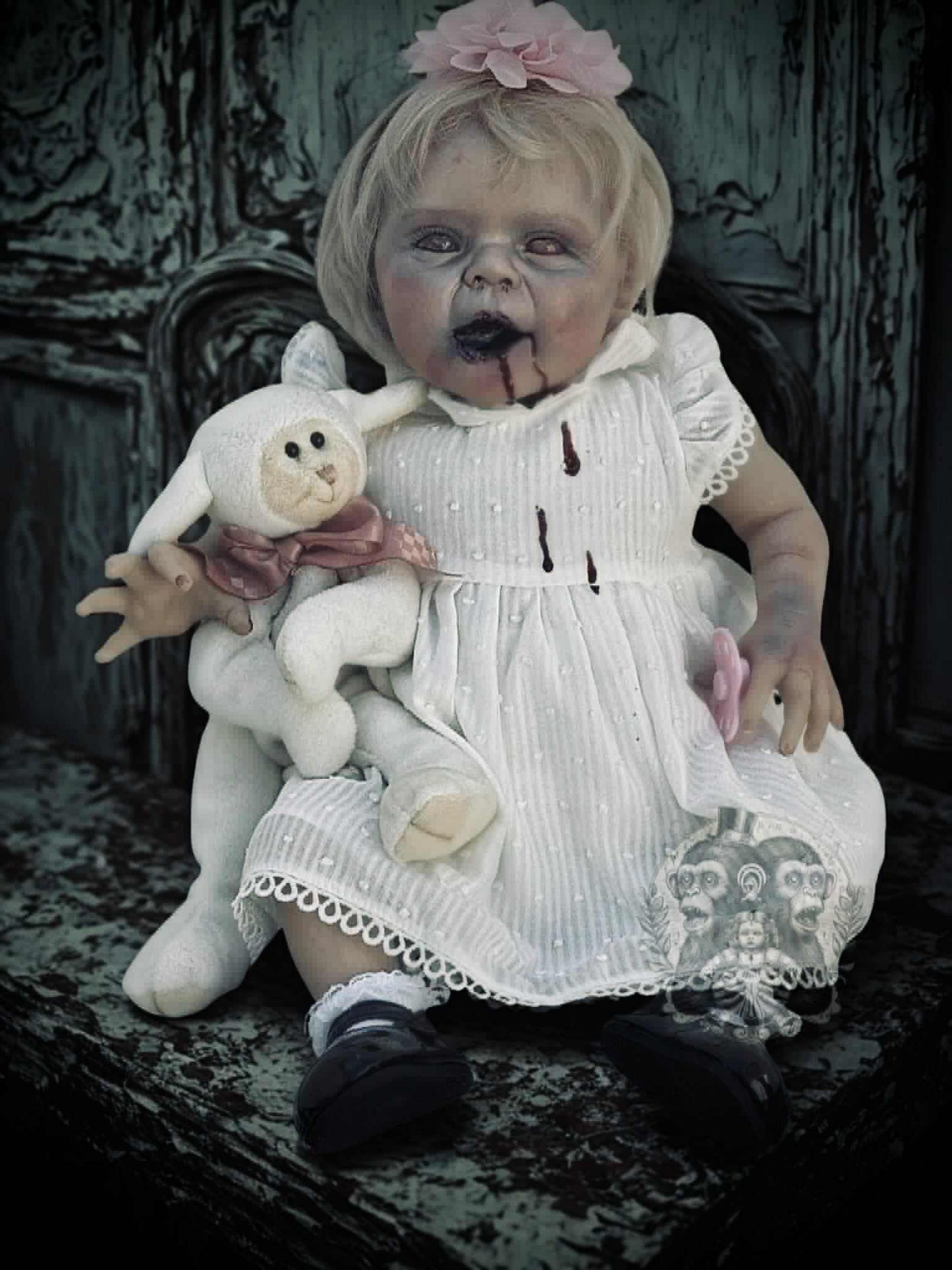 Lullaby of Little Elsbeth 19" OOAK Zombie Horror Doll Disturbing Oddity Scary Creepy Gift Idea Halloween Undead Baby Reborn