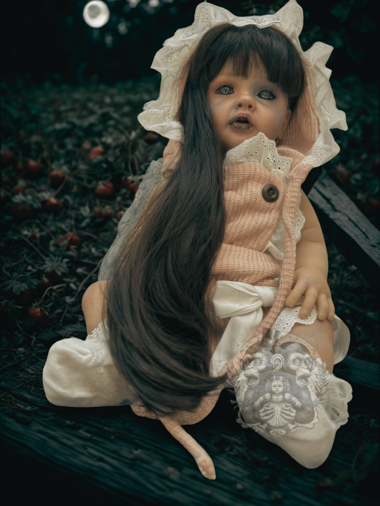 Clara Rose — The Strawberry Patch Child 22" OOAK Zombie Horror Doll Disturbing Oddity Scary Creepy Gift Idea Halloween Undead Baby Reborn