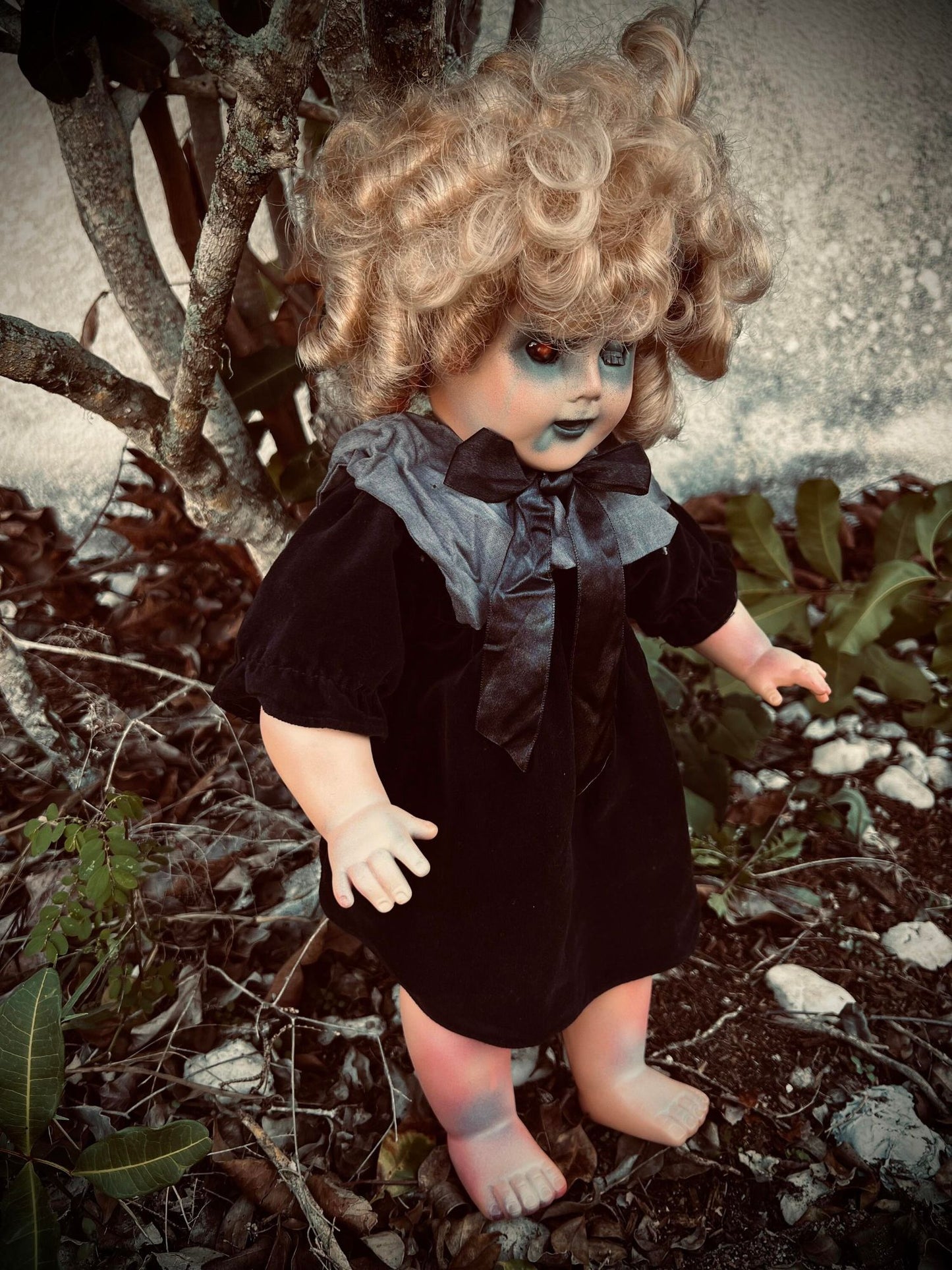 Meet Mary Lou 16" Vintage Vinyl Doll Sleepy Eyes Creepy Haunted Spirit Infected Scary Poltergeist Spooky Wicca Possessed Gothic Gift Idea