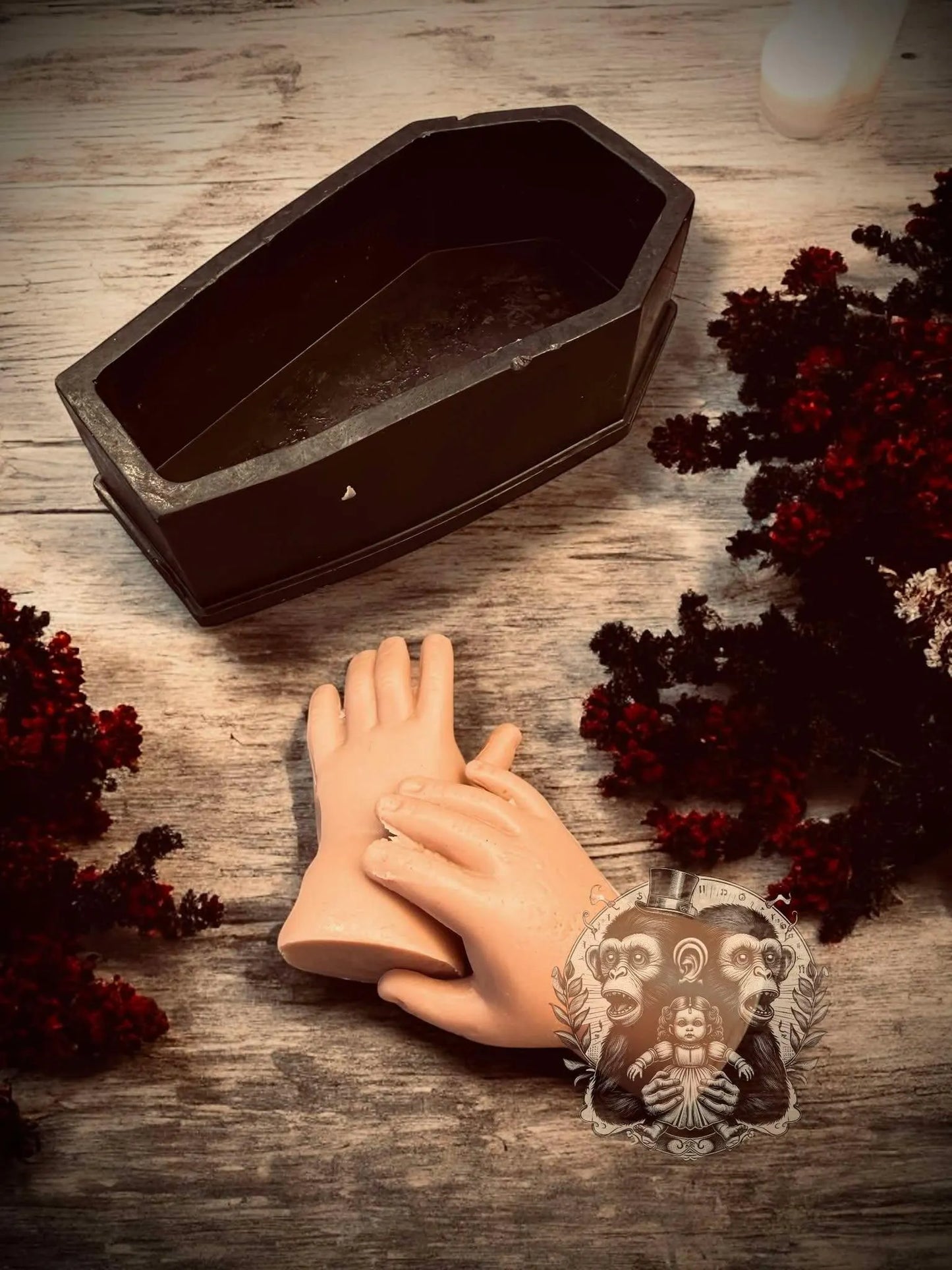 Baby Doll Hands within Coffin Creepy Soap Set Glycerin Soap Oddity Curiosity Unique Gift Idea Unusual Hand Soap Unscented Horror Gothic