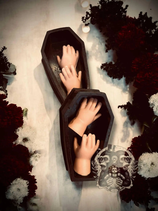 Baby Doll Hands within Coffin Creepy Soap Set Glycerin Soap Oddity Curiosity Unique Gift Idea Unusual Hand Soap Unscented Horror Gothic