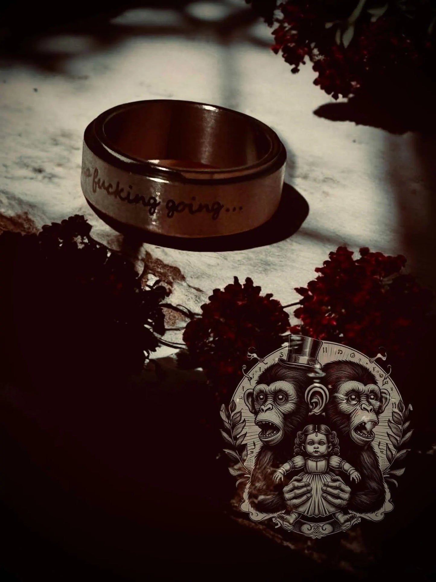 Keep F*cking Going Sliver Inspirational Fidget Band Ring Titanium Steel Stainless Steel Gift Idea Best Friends Motivational Oddity Jewelry