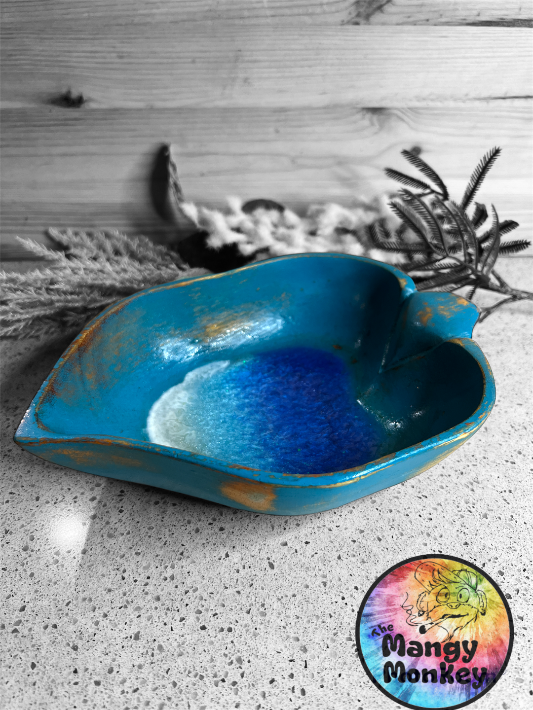 Beach Leaf Trinket Dish - Resin Wooden Leaf Dish