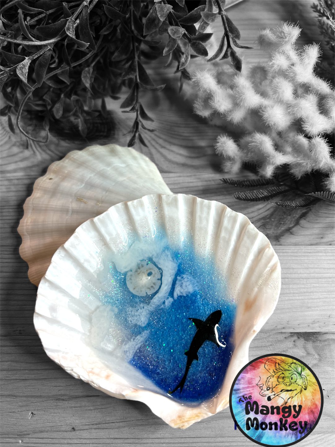 Shark - Resin Shell Ring Dish Trinket Dish