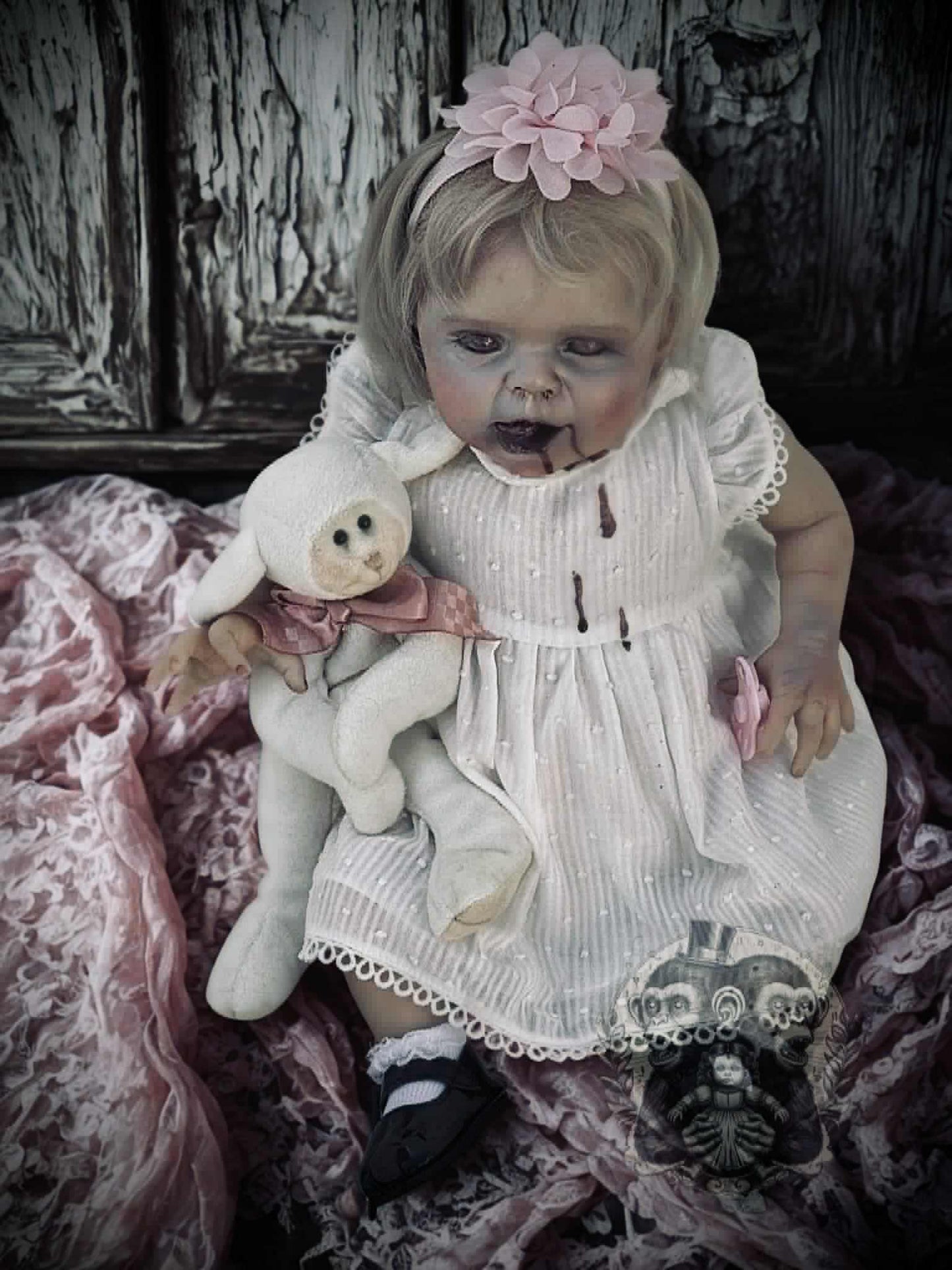 Lullaby of Little Elsbeth 19" OOAK Zombie Horror Doll Disturbing Oddity Scary Creepy Gift Idea Halloween Undead Baby Reborn