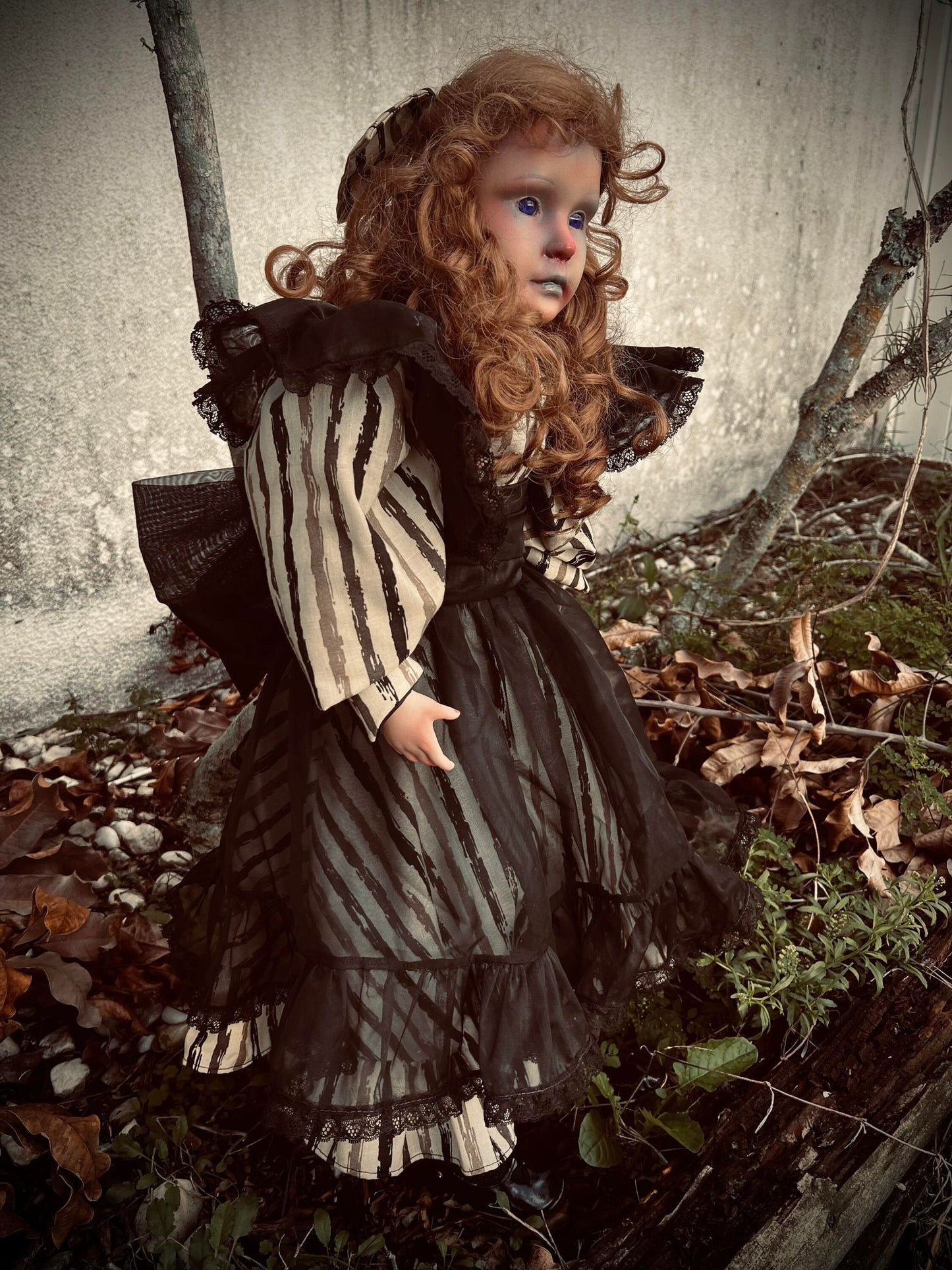 Meet Melissa 30" Doll Porcelain Witchy Creepy Haunted Spirit Infected Scary Poltergeist Spooky Purple Eyes Possessed Gothic Positive Gift