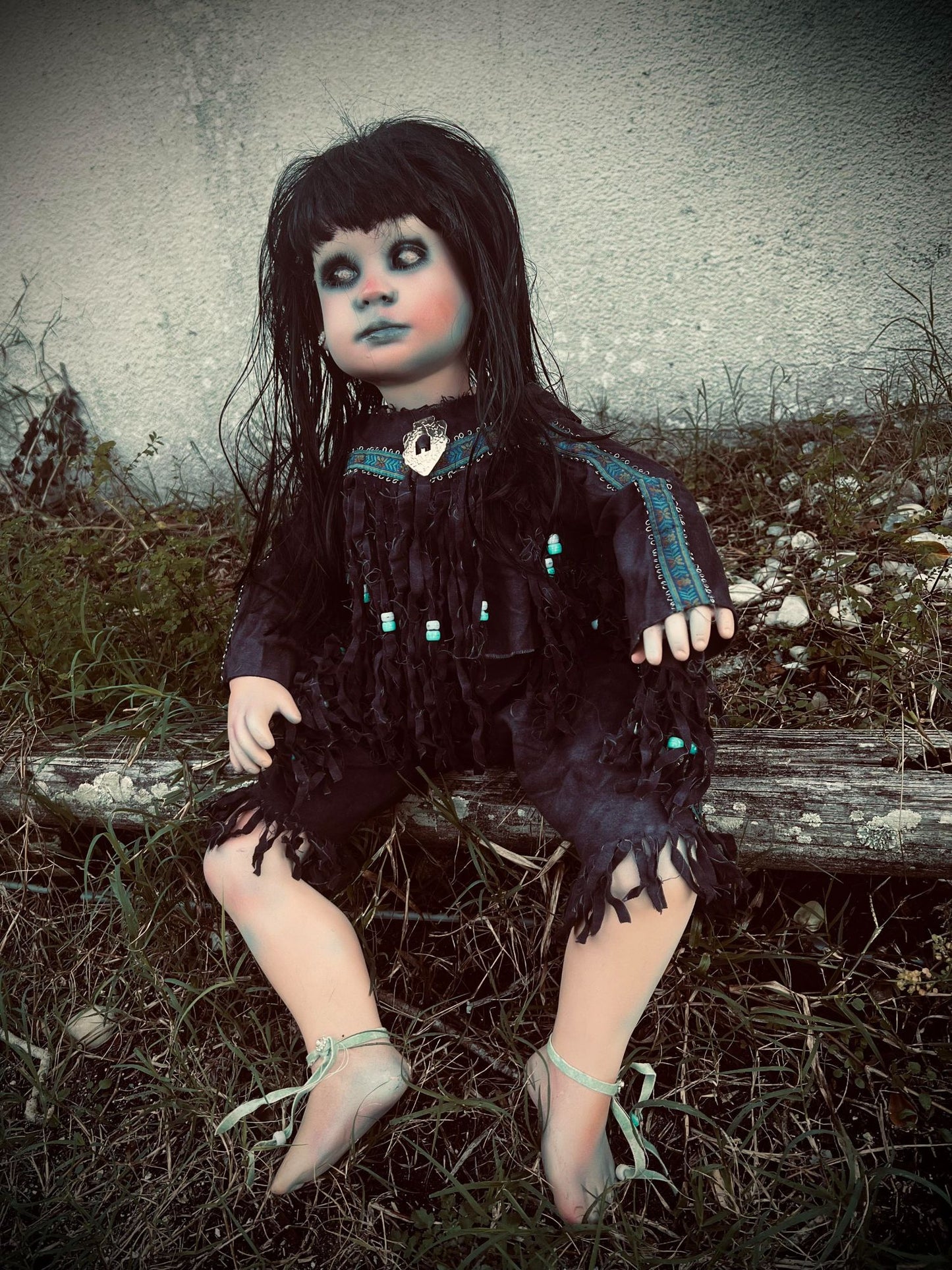 Meet Mitena 27" Doll Porcelain Witchy Creepy Haunted Spirit Infected Scary Poltergeist Spooky Native American Possessed Gothic Positive Gift