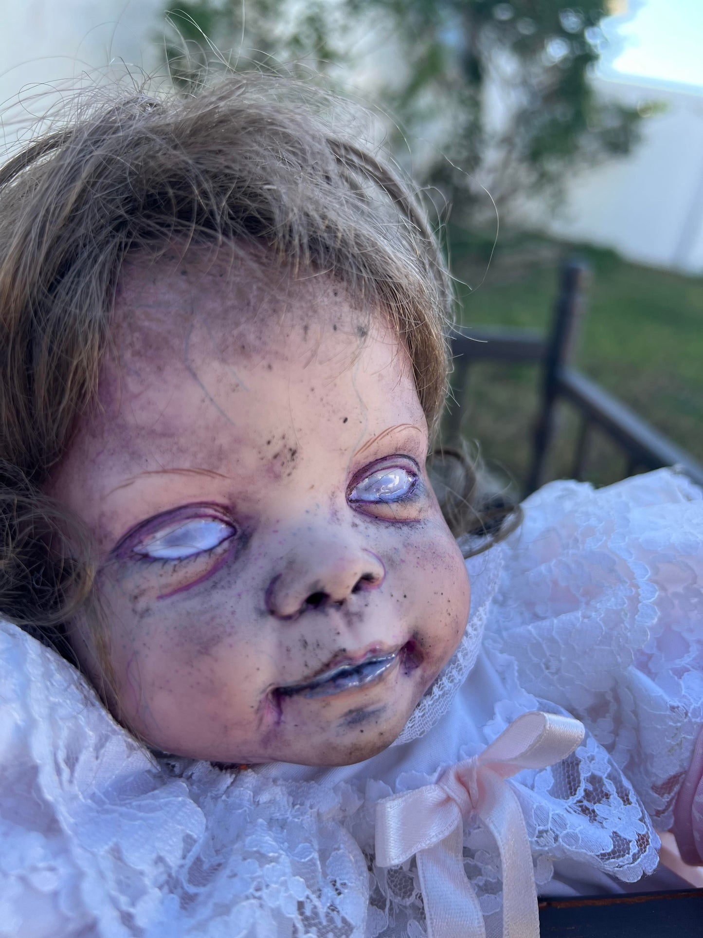 Meet Sweet Jessica May 19" Vtg Zombie Baby Porcelain & Bean Bag Haunted Spirt Doll