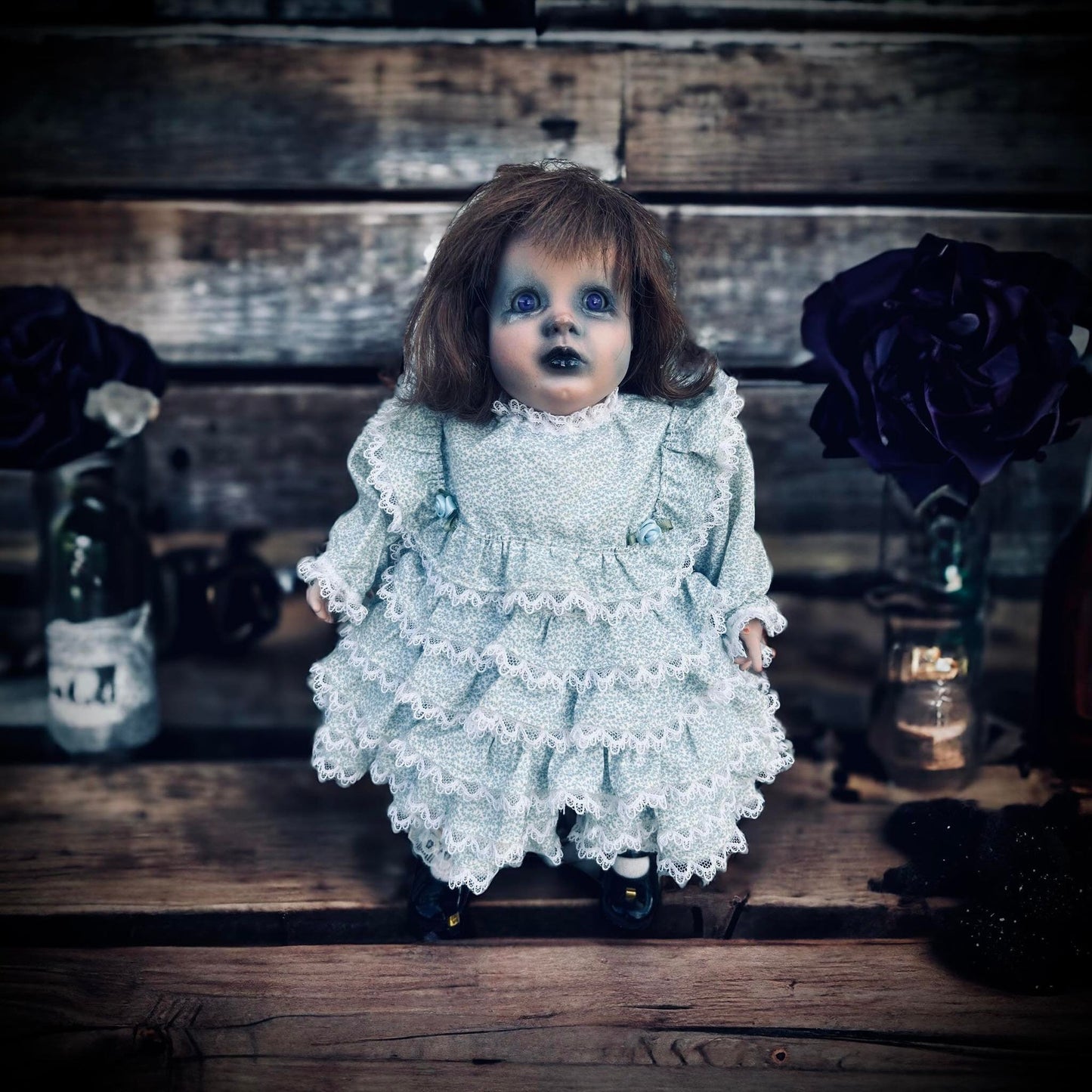 Meet Wilma 13" Doll Porcelain Witchy Creepy Haunted Spirit Infected Scary Poltergeist Spooky Purple Eyes Possessed Gothic Positive Gift