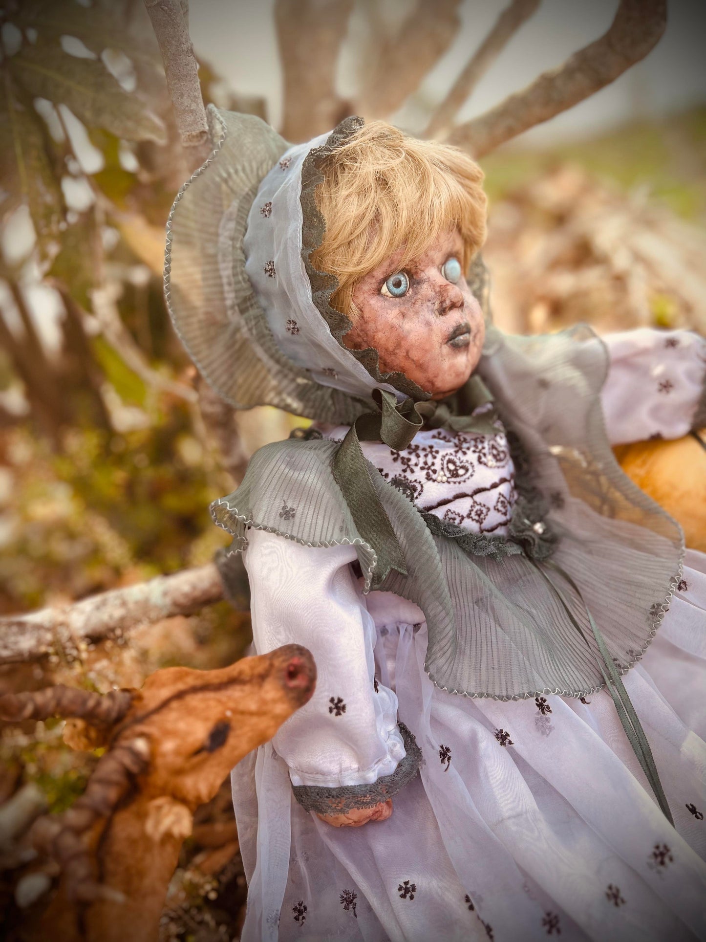 Meet Miss Hazel Harper 20" Vintage Haunted Soft Body w/Porcelain Head Doll Haunted Spirt Scary Poltergeist Witch Spooky Hand Painted