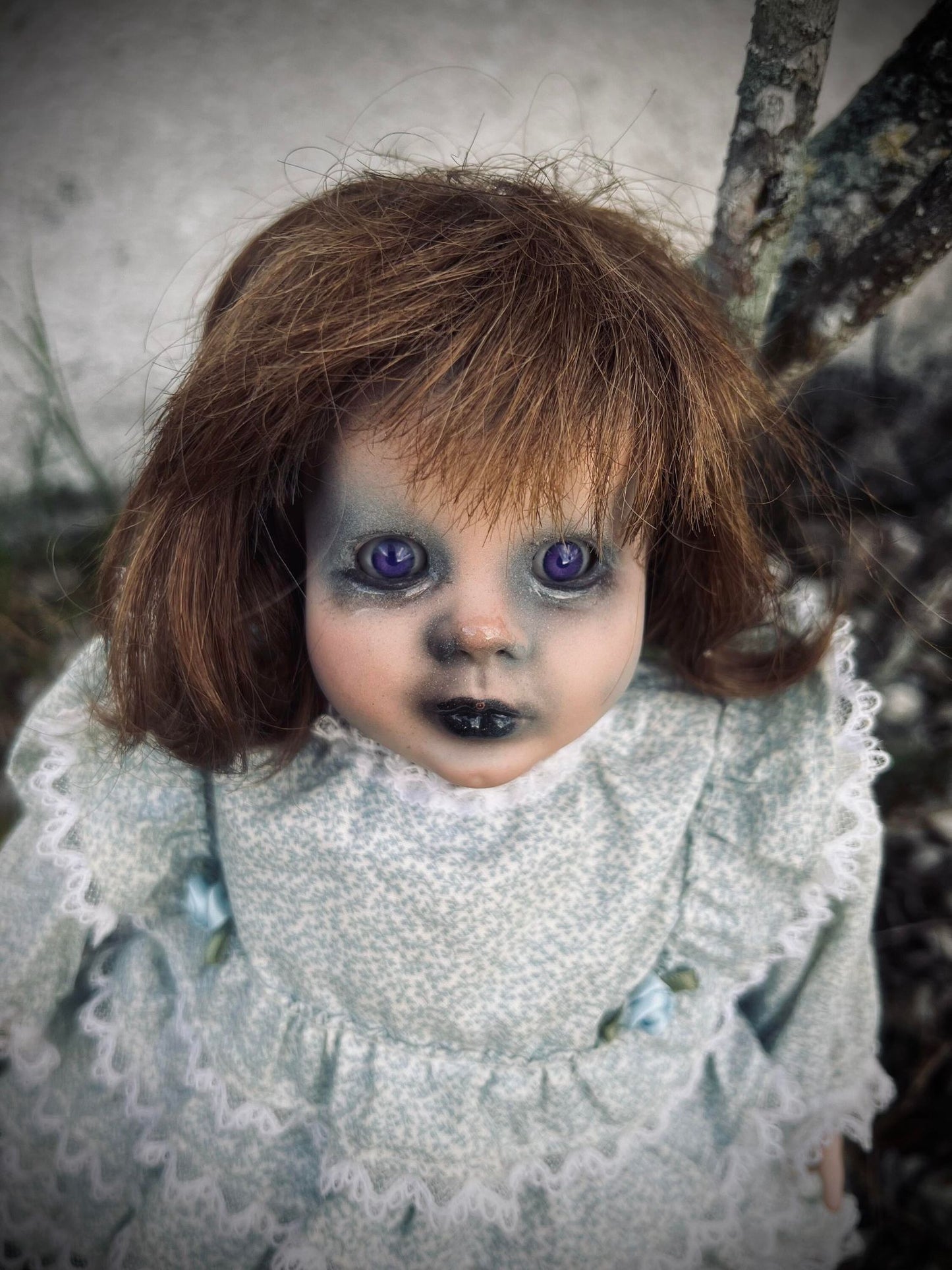 Meet Wilma 13" Doll Porcelain Witchy Creepy Haunted Spirit Infected Scary Poltergeist Spooky Purple Eyes Possessed Gothic Positive Gift