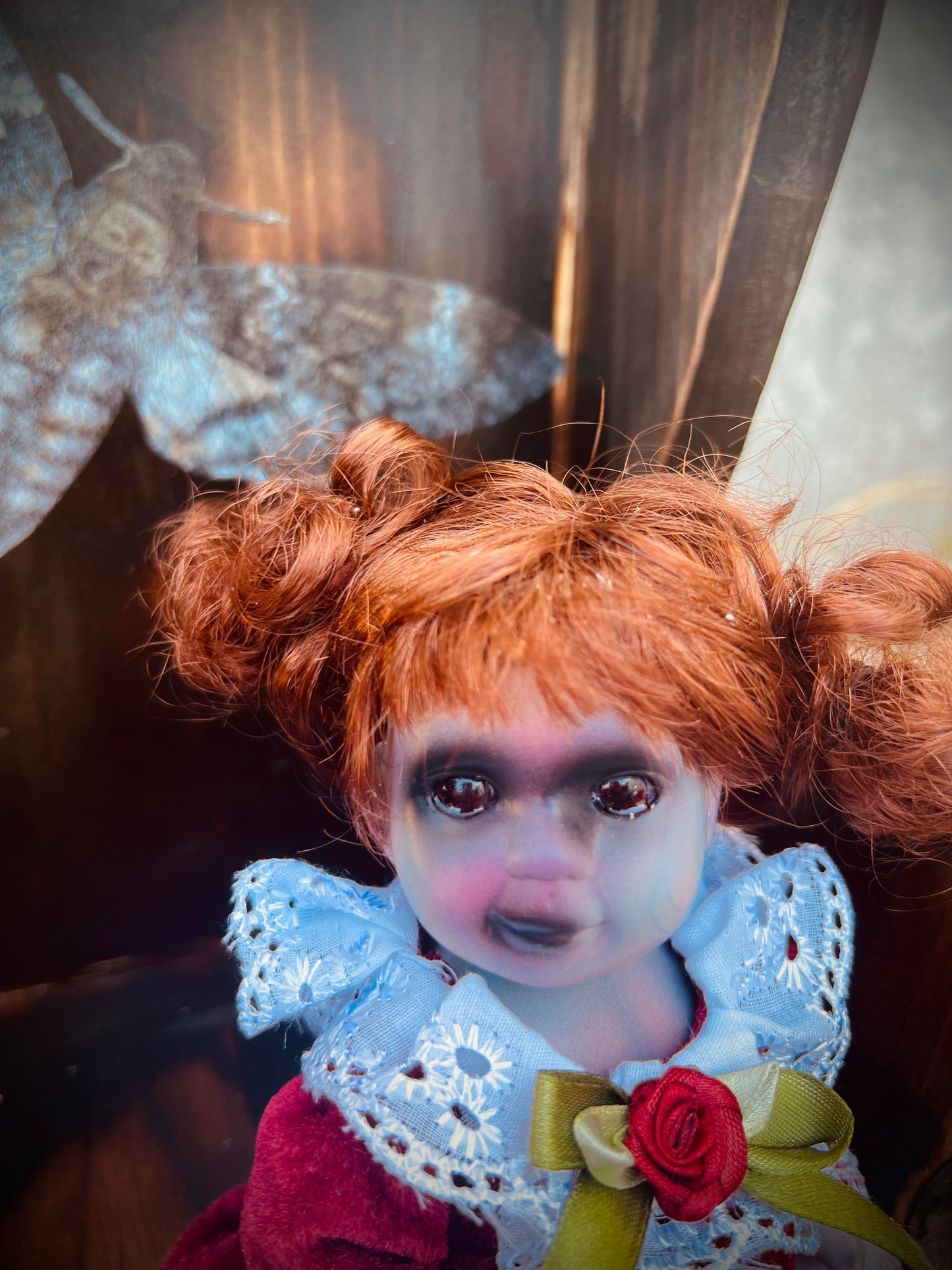 Meet Edith Anna 6" Vintage Baby Porcelain Haunted Spirt Infected Zombie Doll Scary Poltergeist Halloween Spooky Hand Painted Gift Idea