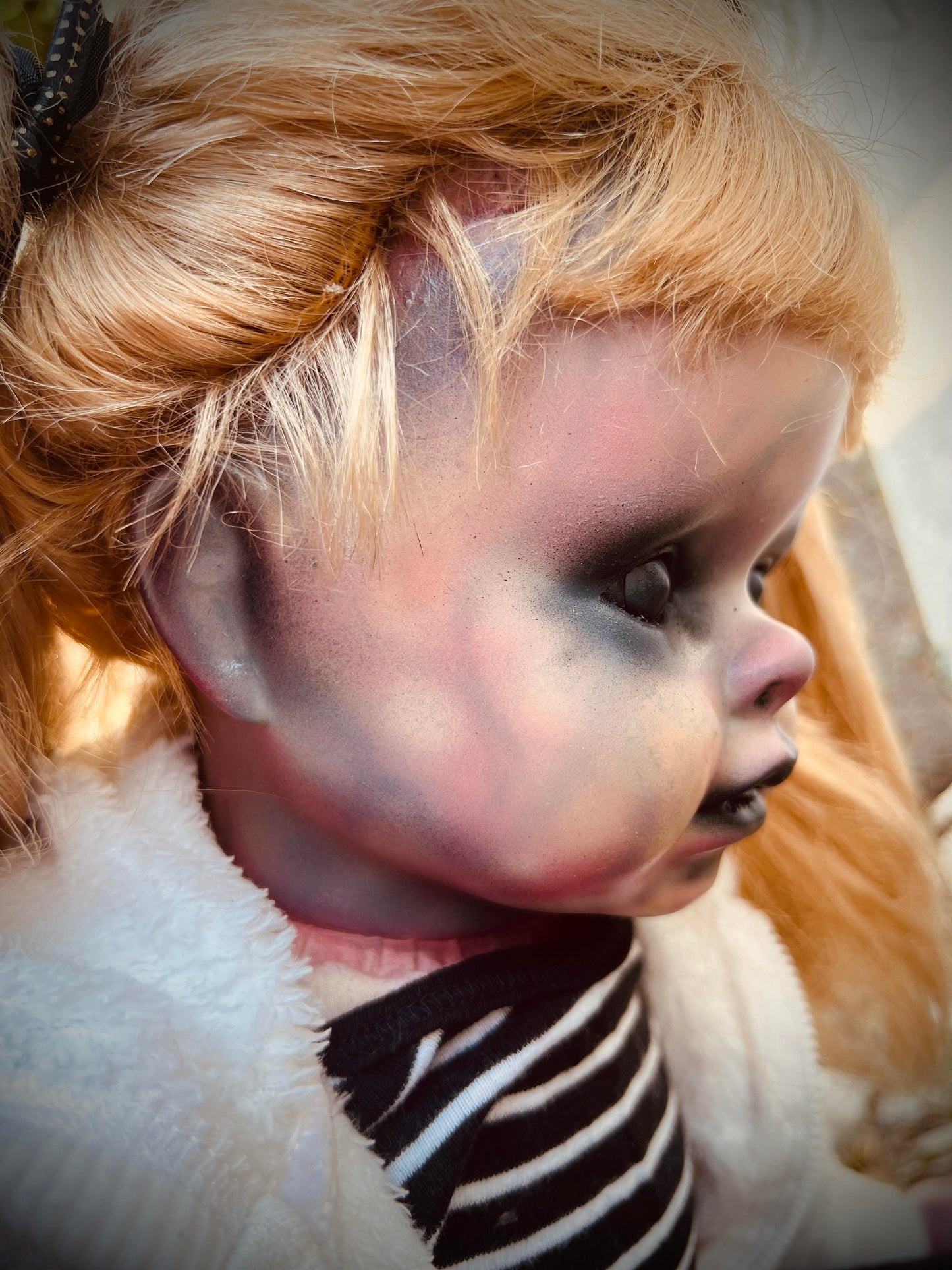 Meet Juilia 26" Vintage Baby Porcelain Haunted Spirt Infected Zombie Doll Scary Blonde Poltergeist Halloween Spooky Hand Painted