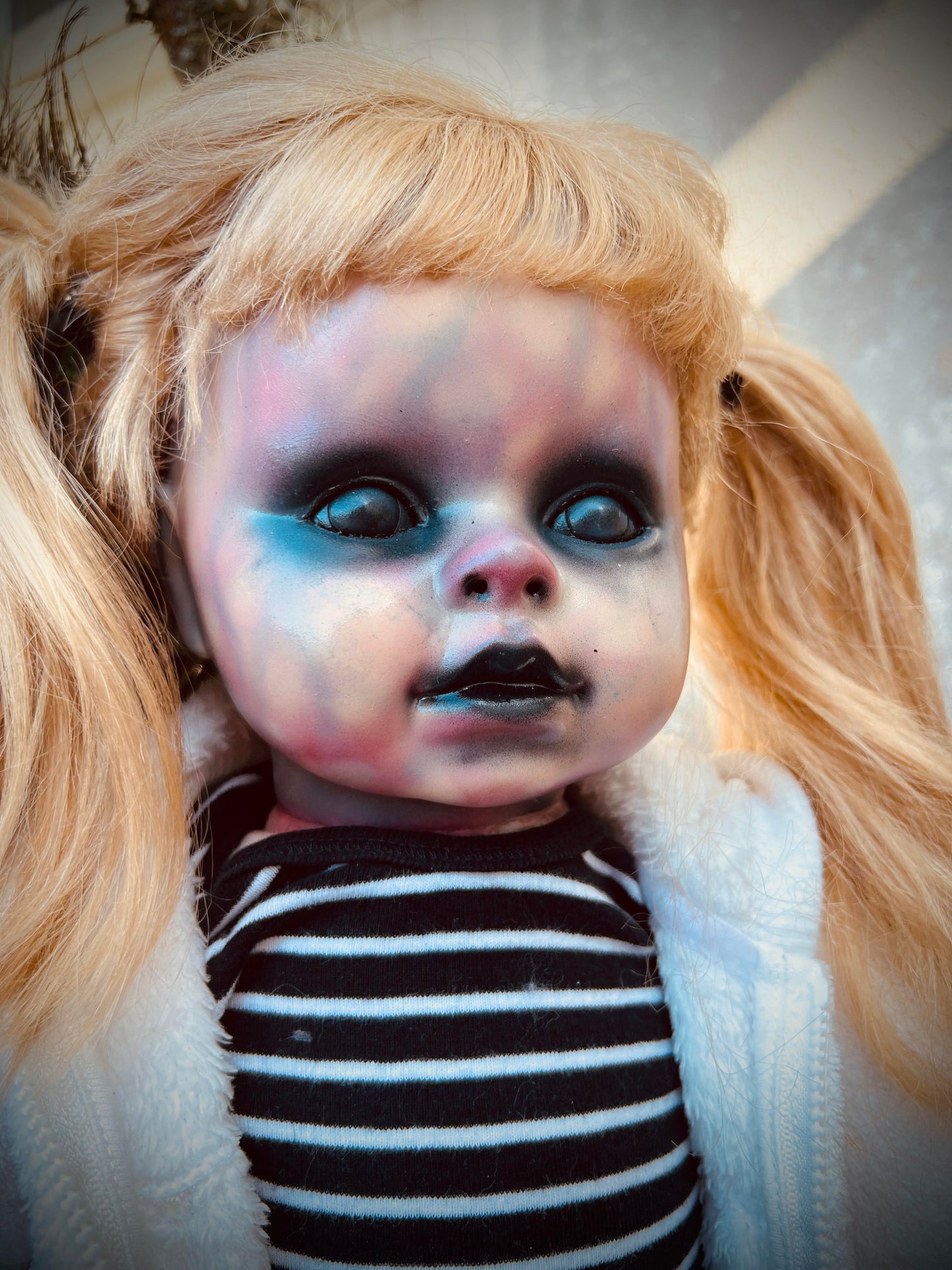 Meet Juilia 26" Vintage Baby Porcelain Haunted Spirt Infected Zombie Doll Scary Blonde Poltergeist Halloween Spooky Hand Painted