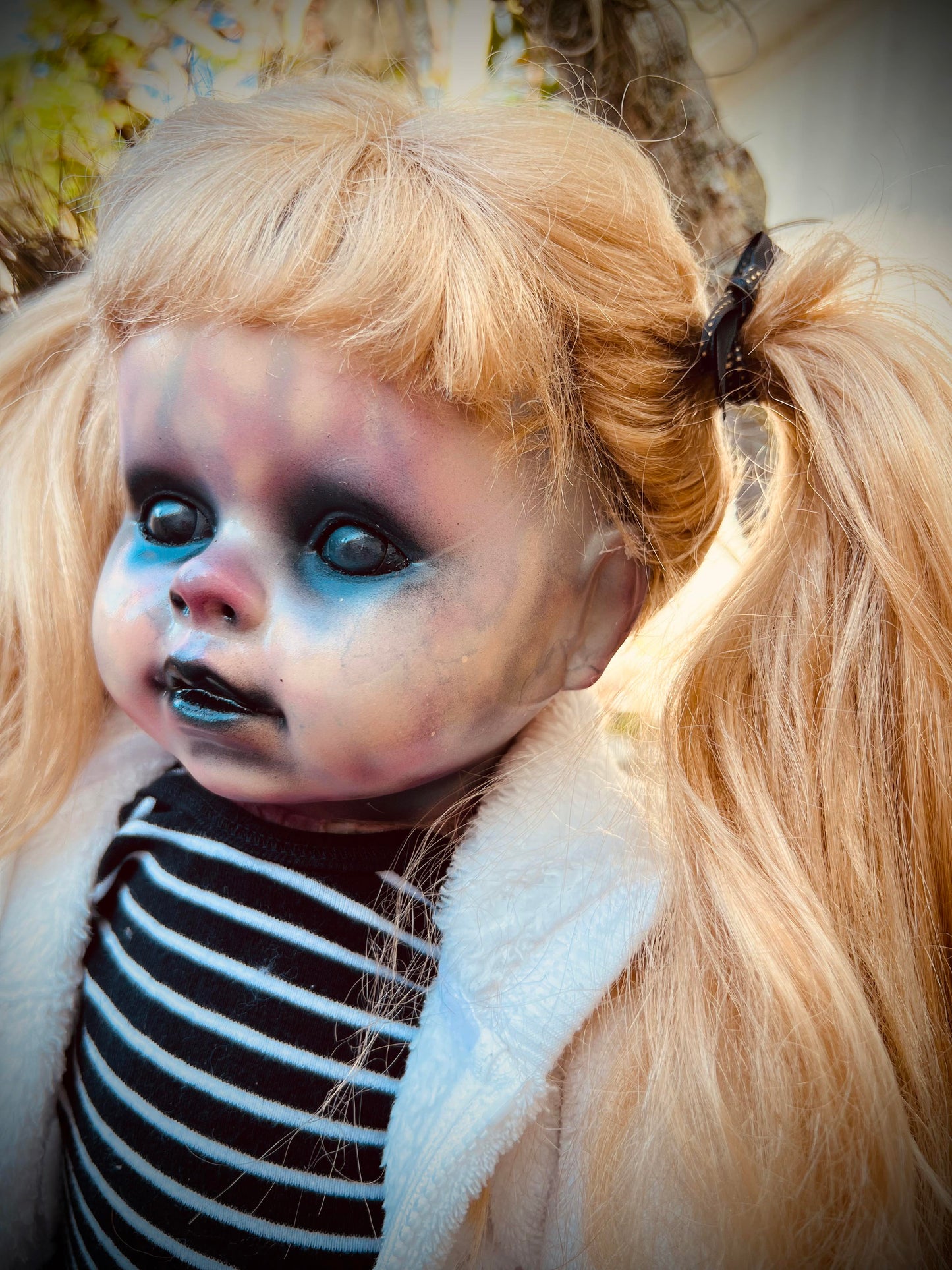 Meet Juilia 26" Vintage Baby Porcelain Haunted Spirt Infected Zombie Doll Scary Blonde Poltergeist Halloween Spooky Hand Painted