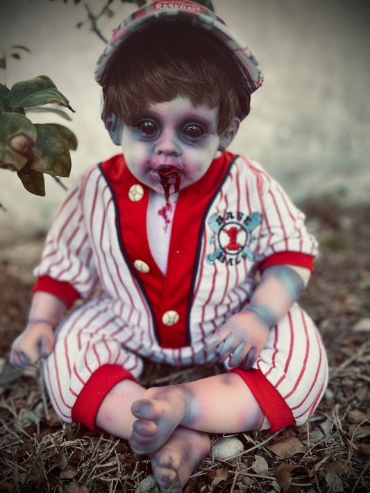 Meet MVP Mikey 22" Vintage Baby Porcelain Haunted Spirt Infected Zombie Doll Scary Baseball Poltergeist Halloween Spooky Hand Painted