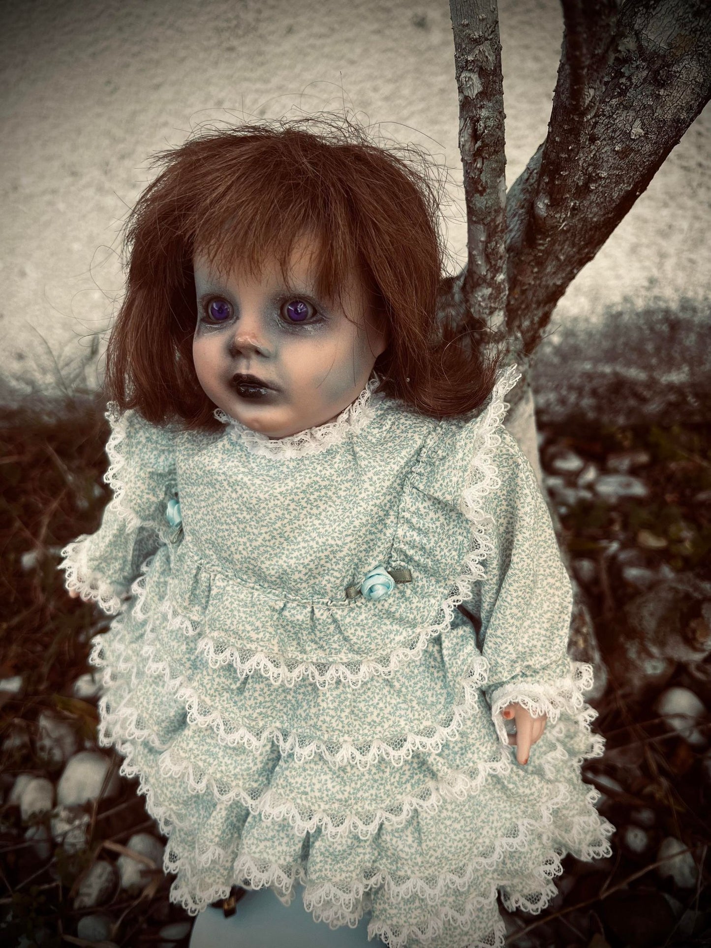 Meet Wilma 13" Doll Porcelain Witchy Creepy Haunted Spirit Infected Scary Poltergeist Spooky Purple Eyes Possessed Gothic Positive Gift