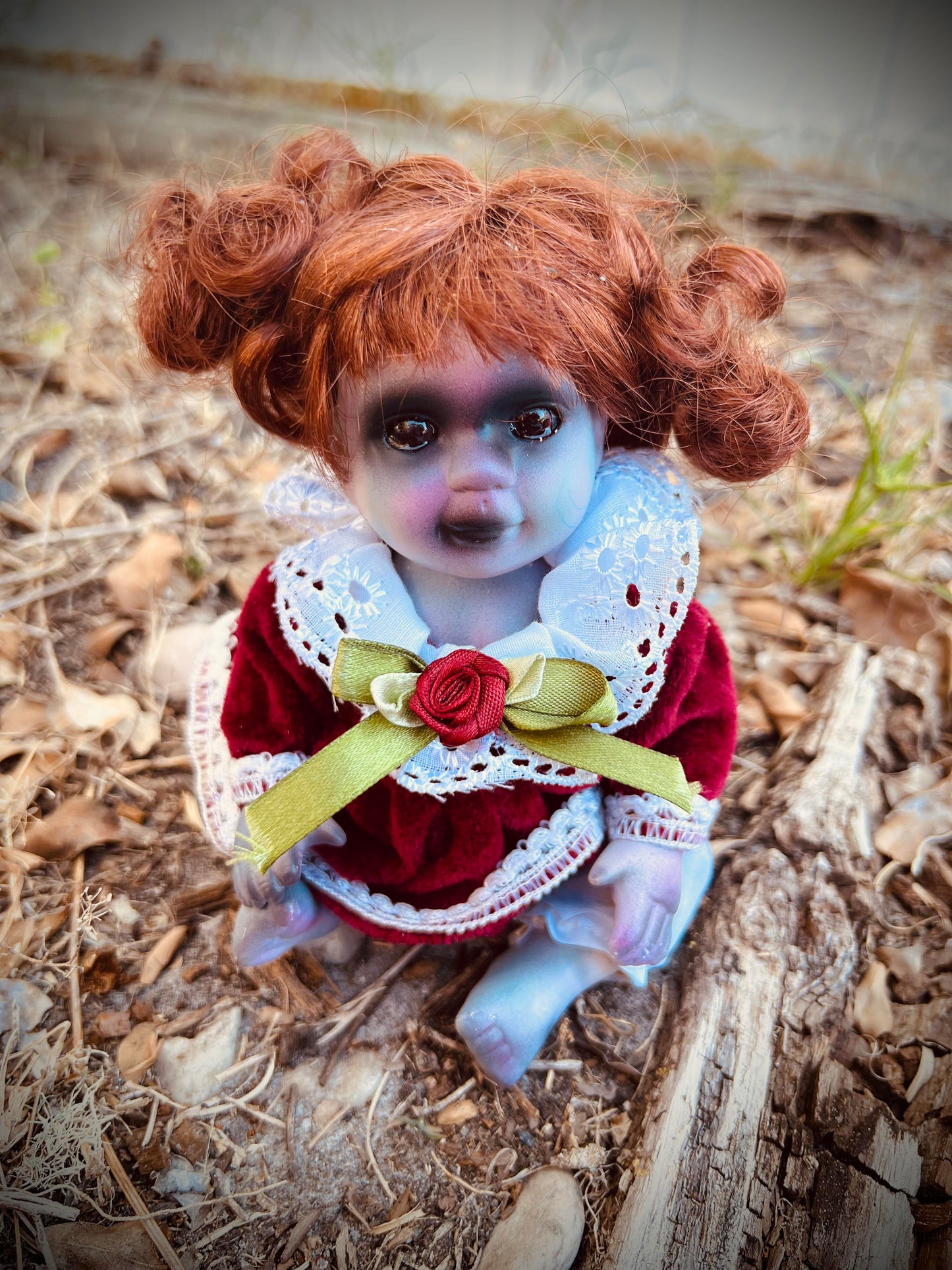 Meet Edith Anna 6" Vintage Baby Porcelain Haunted Spirt Infected Zombie Doll Scary Poltergeist Halloween Spooky Hand Painted Gift Idea