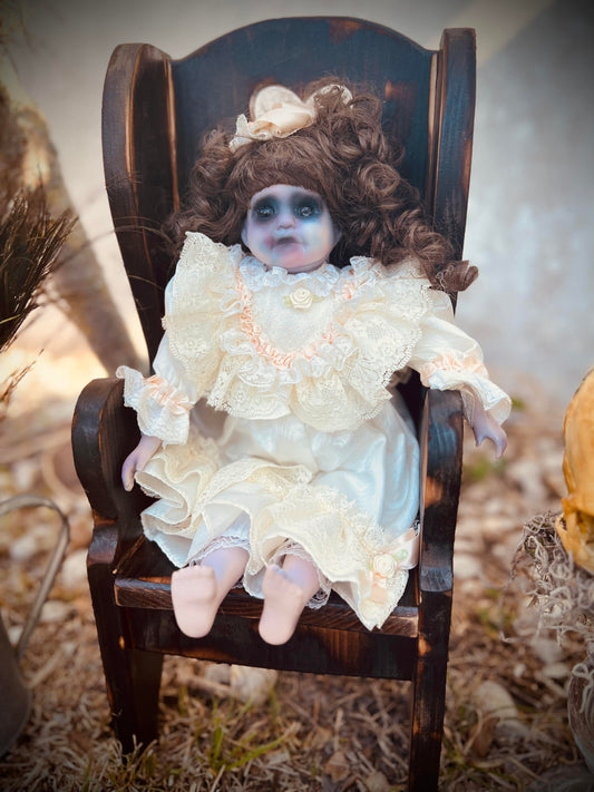 Meet Amelia 17" Vintage Baby Porcelain Haunted Spirt Infected Zombie Doll Scary Poltergeist Halloween Spooky Hand Painted Gift Idea's