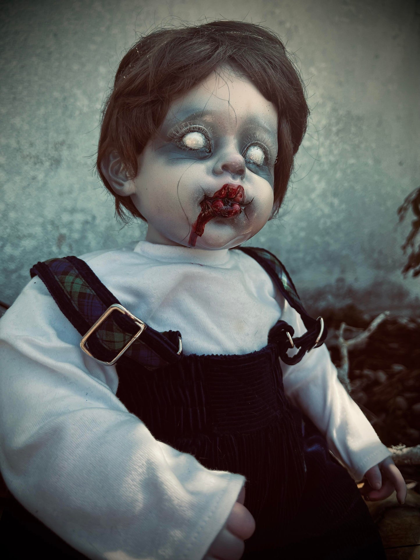 Meet Evan 23" Vintage Baby Porcelain Haunted Spirt Infected Zombie Doll Scary Poltergeist Halloween Spooky Hand Painted Gift Idea's