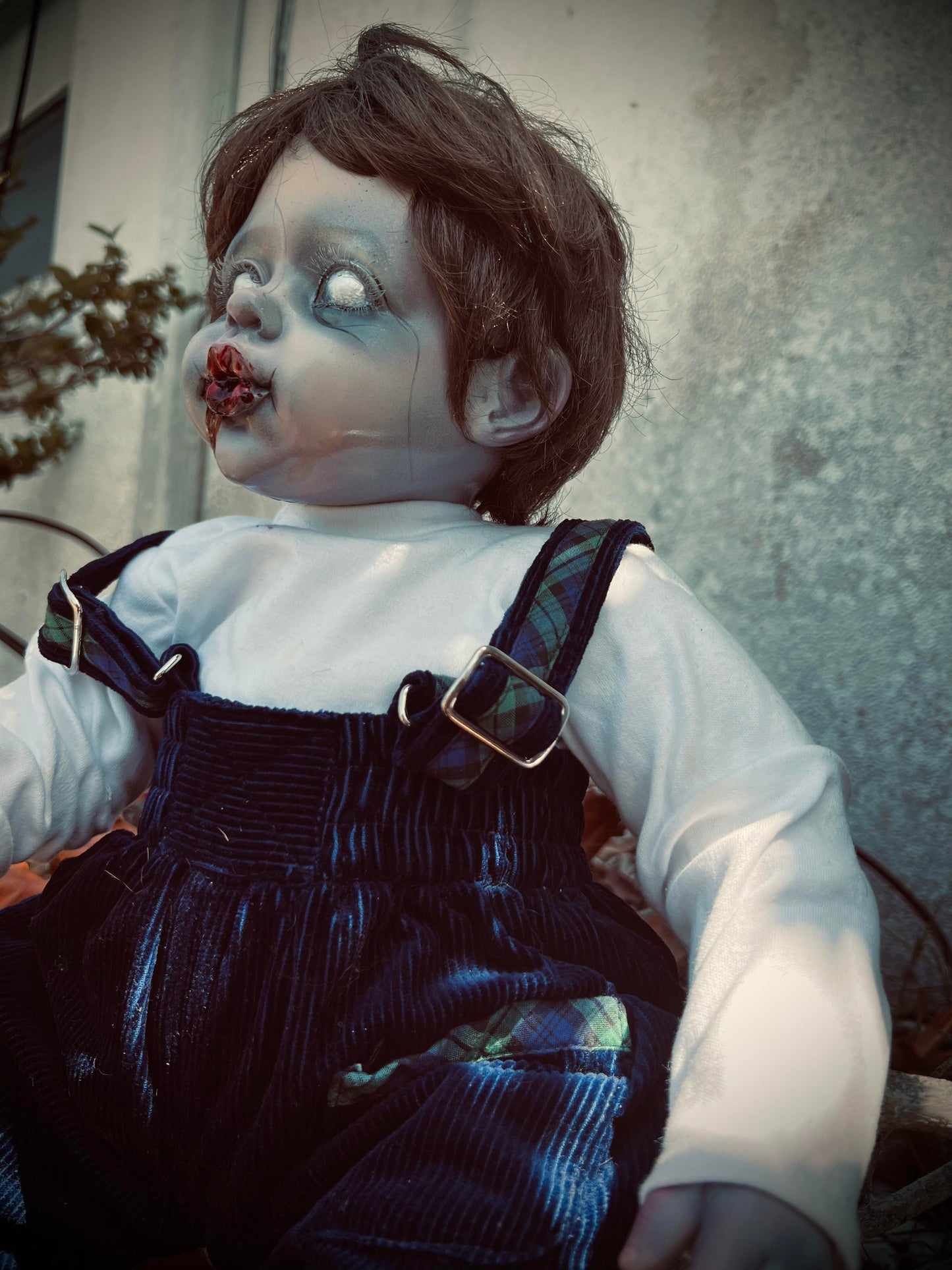 Meet Evan 23" Vintage Baby Porcelain Haunted Spirt Infected Zombie Doll Scary Poltergeist Halloween Spooky Hand Painted Gift Idea's