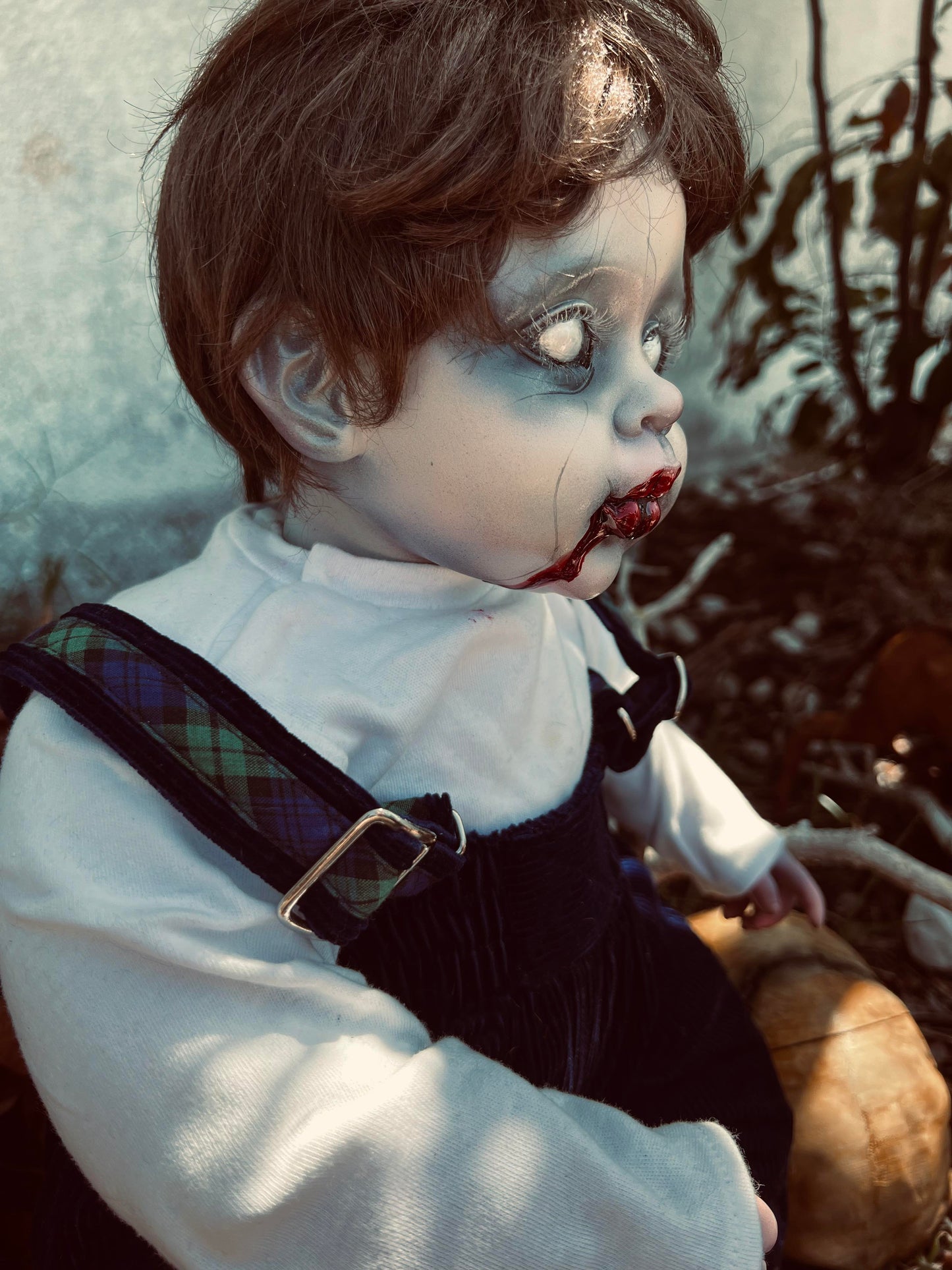 Meet Evan 23" Vintage Baby Porcelain Haunted Spirt Infected Zombie Doll Scary Poltergeist Halloween Spooky Hand Painted Gift Idea's